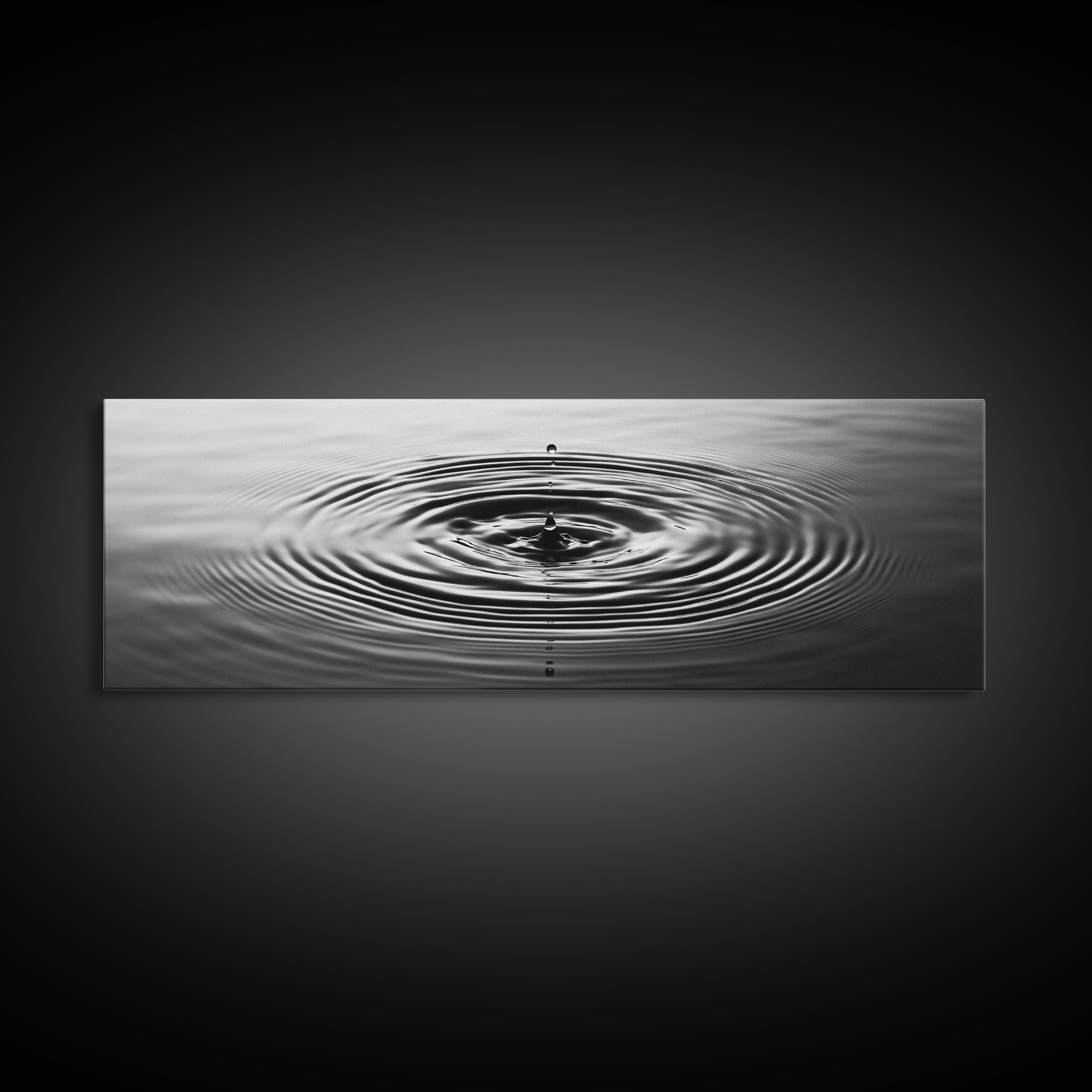 Water Drop Ripples, Black and White Photography, Zen Art, Minimalist Wall Decor, Canvas Print, Bathroom Wall Art, Meditation Room Art