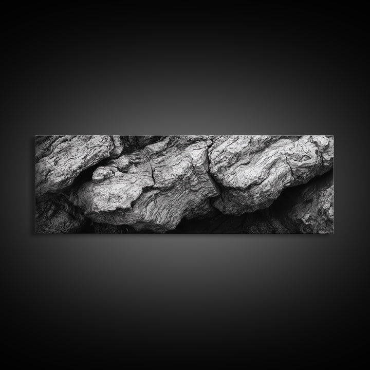 Textured Rock, Earth Tones, Natural Abstract, Framed Canvas Print, modern rustic decor, living room wall art, organic texture, neutral tones