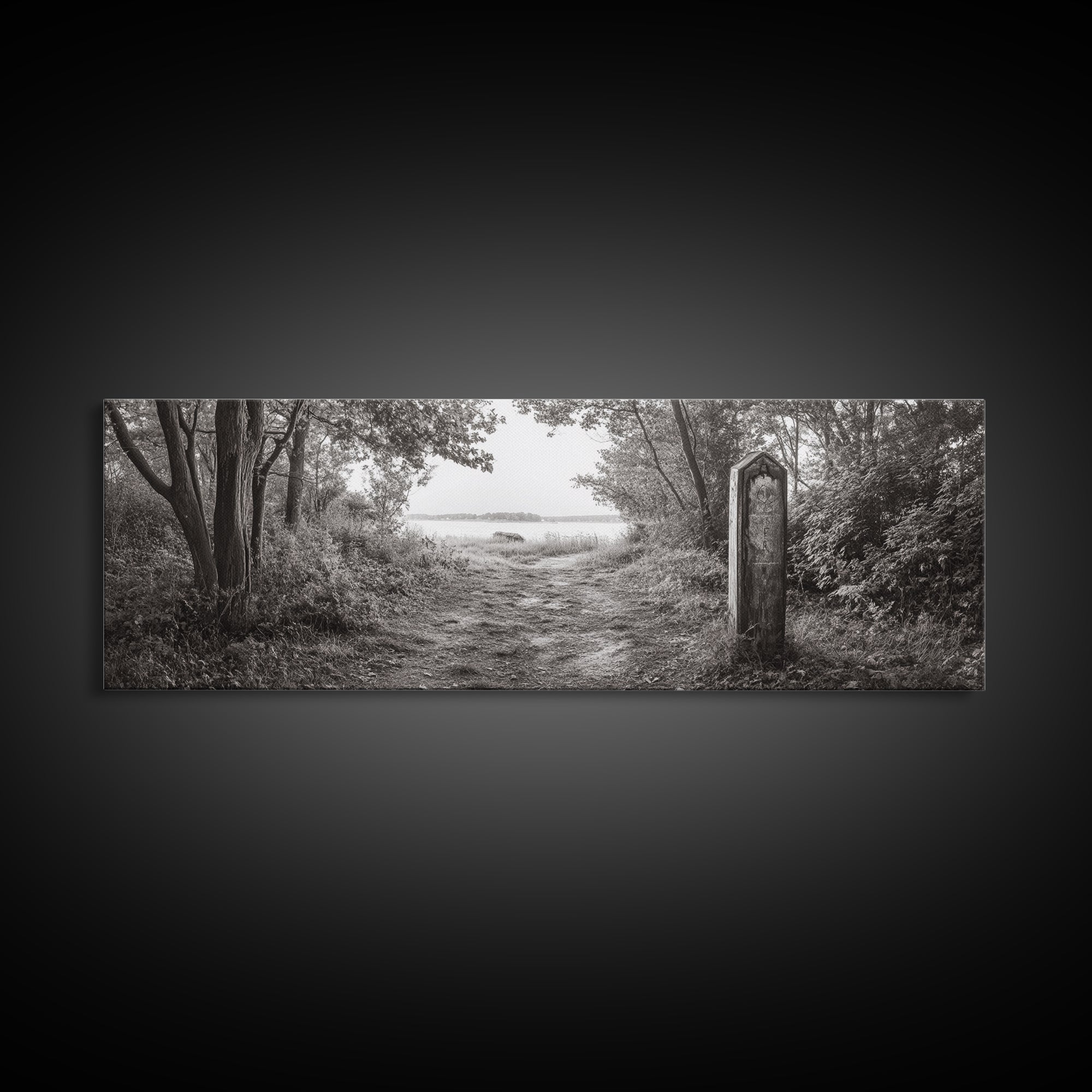 Forest Edge Trail, Nature Path Print, Sepia Photography, Cozy Autumn Vibes, Canvas Print, Entryway or Hallway Wall Art