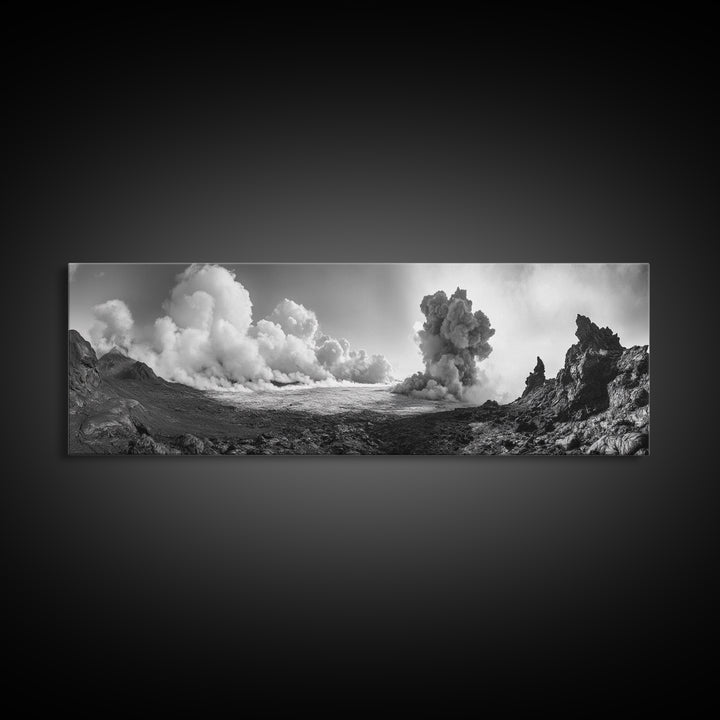 Volcanic Cloudscape, Earth Power, Natural Explosion, Dramatic Wall Decor, Framed Canvas Print, Adventure Art, Rustic Living Room Wall Art