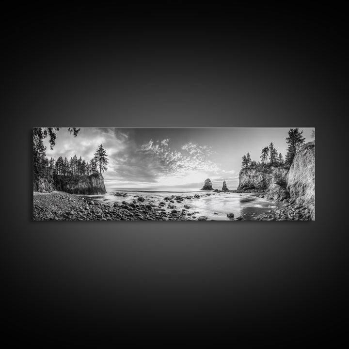 Rocky Coastal Trees, Forest Meets Ocean, Seaside Cliff View, Canvas Print, Nature Inspired Wall Art, Rustic Cabin or Beach House Decor