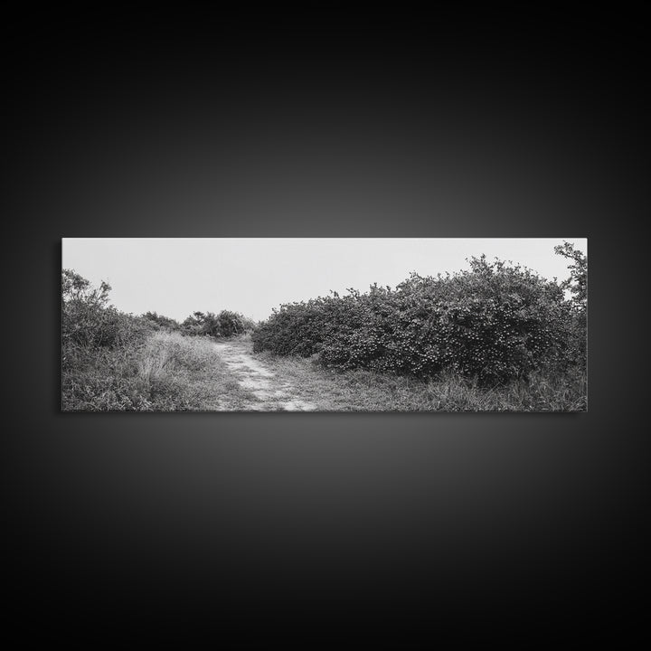Wild Apple Path, Nature Overgrowth, Autumn Orchard Trail, Canvas Print, Fall Farmhouse Kitchen Art, Rustic Seasonal Wall Decor