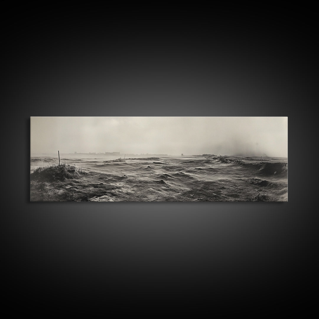 Windy Field, Dust Storm, Desert Mist, Dystopian Vibes, Canvas Print, Fall Office Wall Art, Moody Landscape Photography, Earth Tones