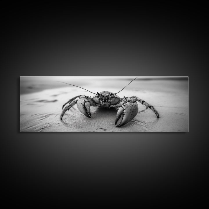 Crab Walk, Seaside Creature, Sandy Shore, Canvas Print, Coastal Nature Photography, Kids Room Ocean Decor, Minimalist Beach Art