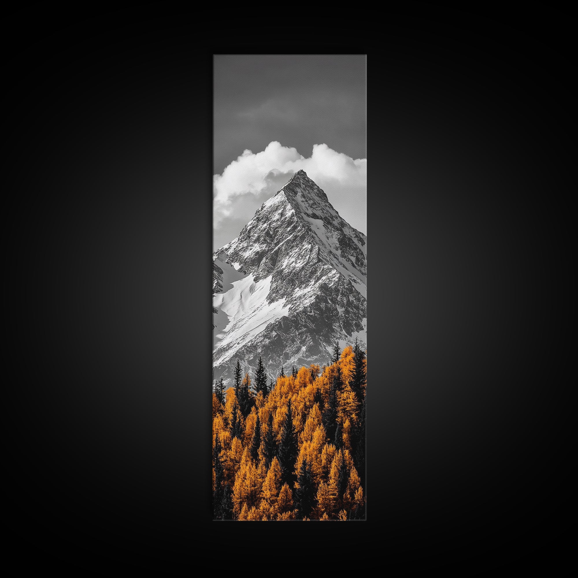 Majestic Peak, Autumn Trees, Nature Mountain Scene, Framed Canvas Print, Rustic Wall Art, Cabin Decor, Adventure Vibes, Fall Landscape Art