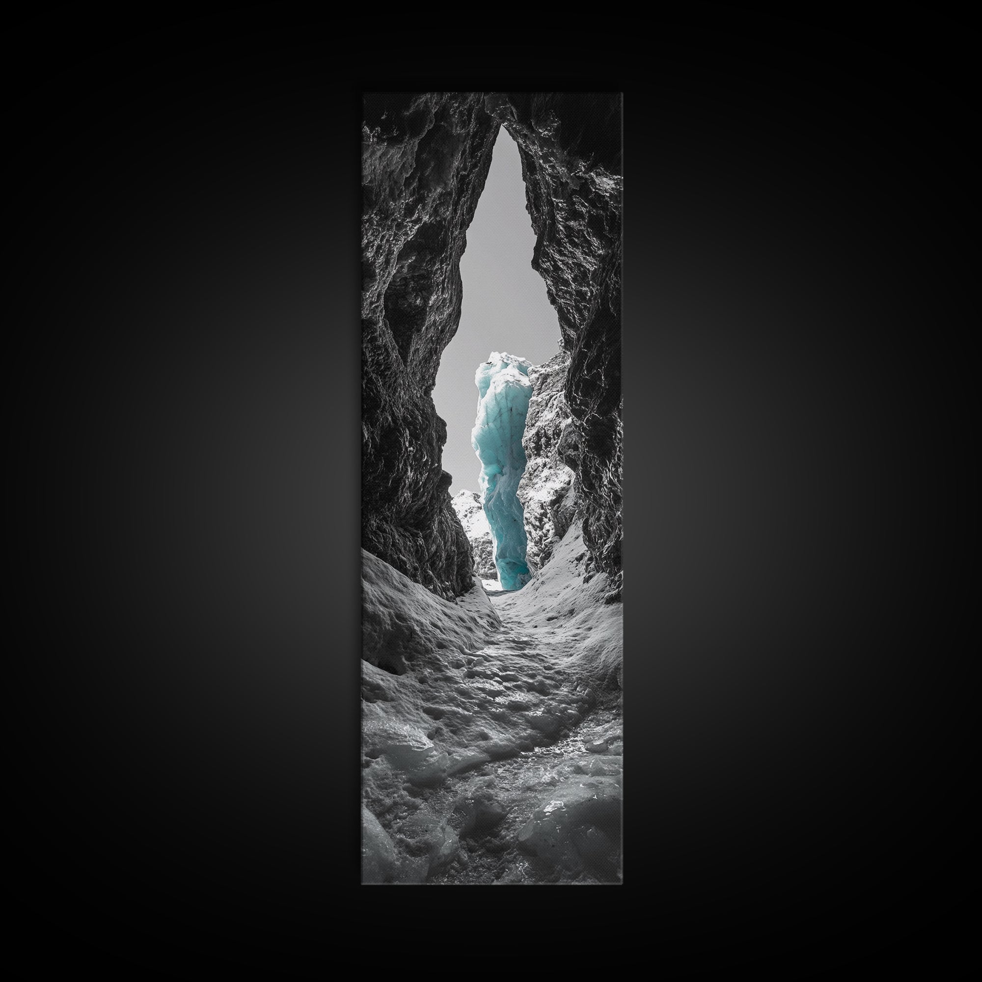 Ice Cave, Blue Glacier, Arctic Escape, Frozen Wonder, Framed Canvas Print, Winter Wall Art, Nature Lover Gift, Bedroom Photography Art