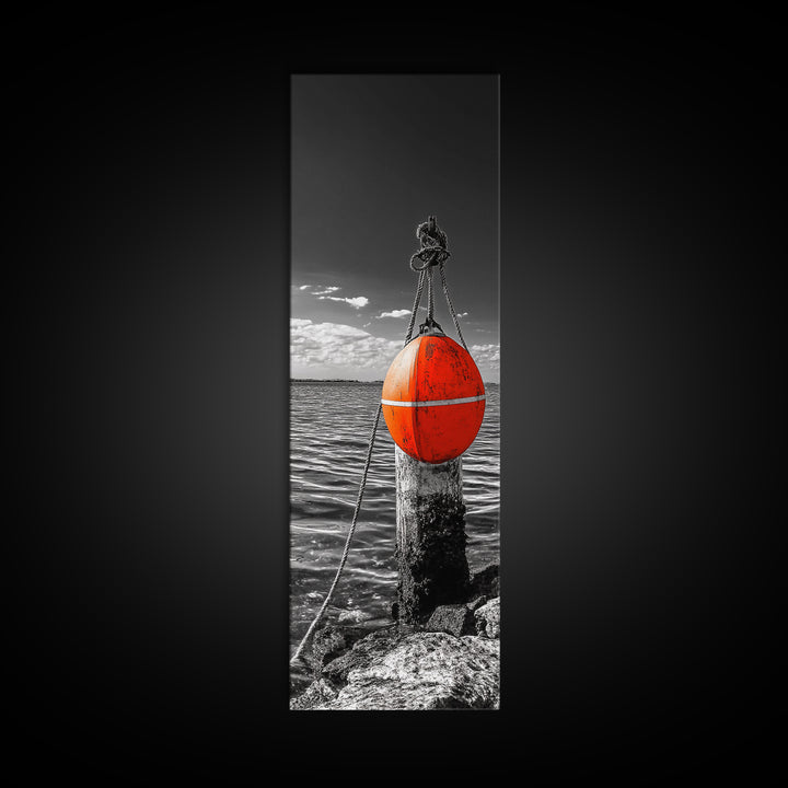 Buoy on Water, Nautical Vibe, Harbor View, Bold Coastal Art, Canvas Print, Beach House Decor, Bathroom Wall Art