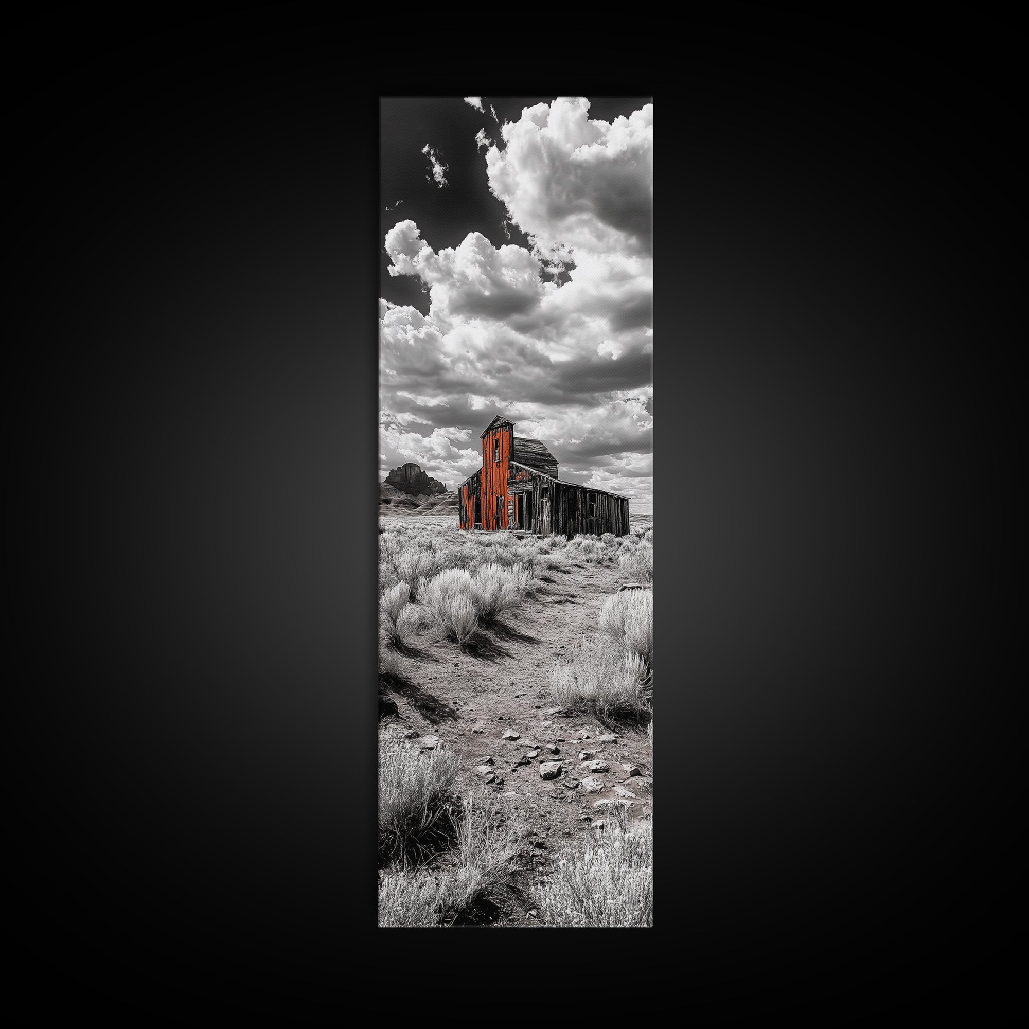 Abandoned Barn, Desert Mood, Old West Vibes, Rustic Autumn Scene, Canvas Print, Farmhouse Wall Decor, Entryway Art