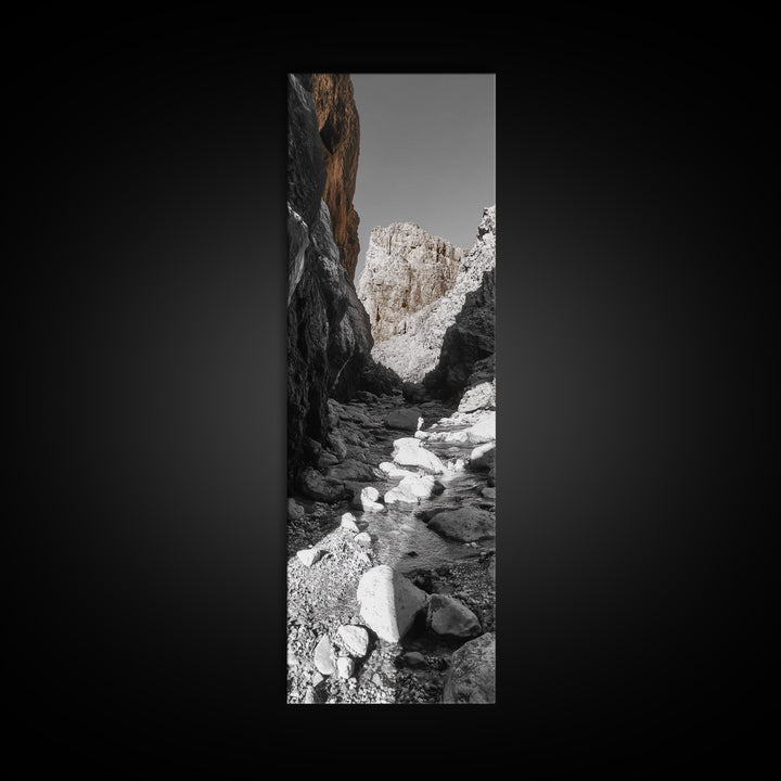 Rocky Canyon View, Earthy Nature Photography, Wilderness Art, Canvas Print, Hiking Trail Decor, Neutral Tones Wall Art, Rustic Living Room Art