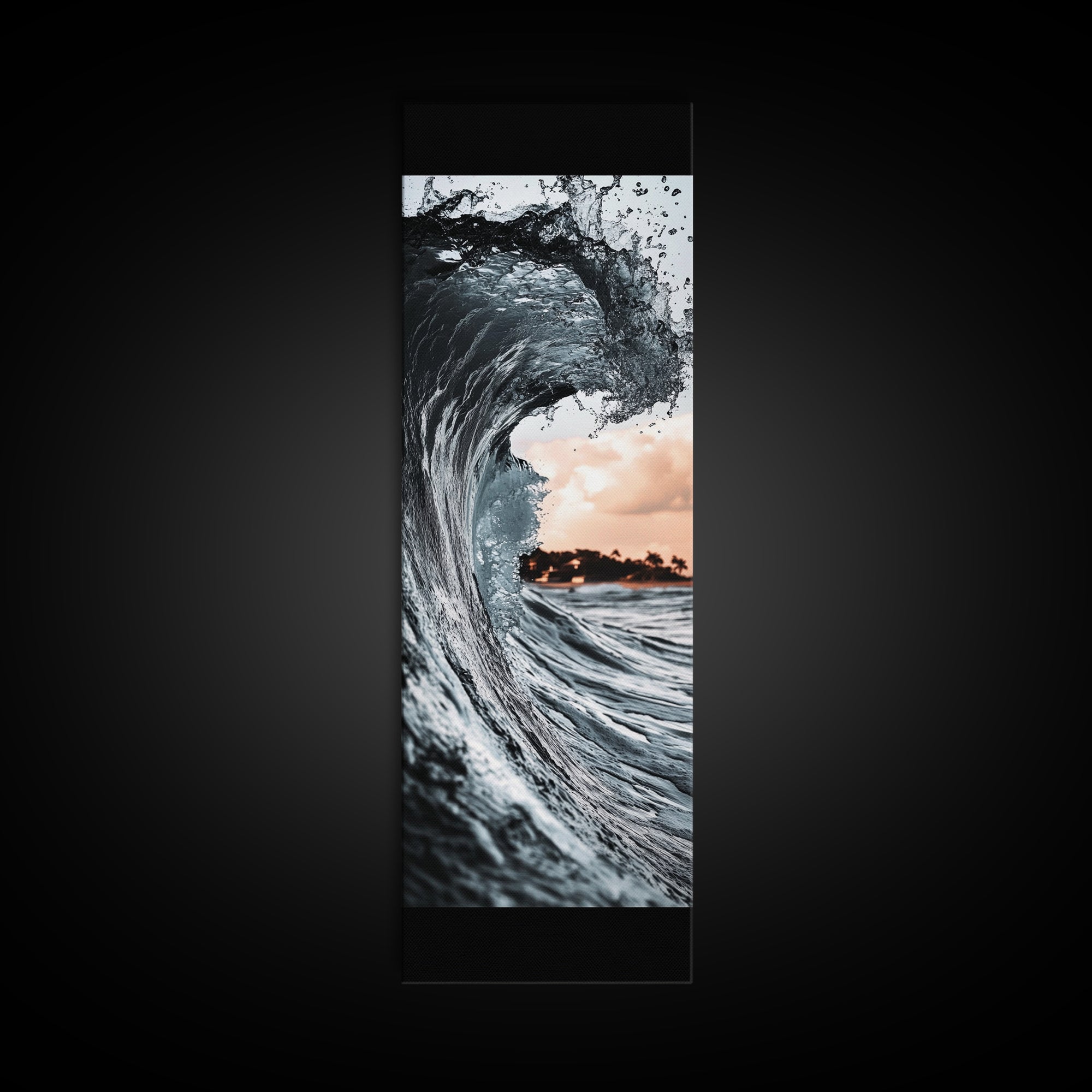 Ocean Wave, Big Surf, Seascape Photography, Coastal Wall Decor, Water Motion, Framed Canvas Print, Beach House Living Room Art