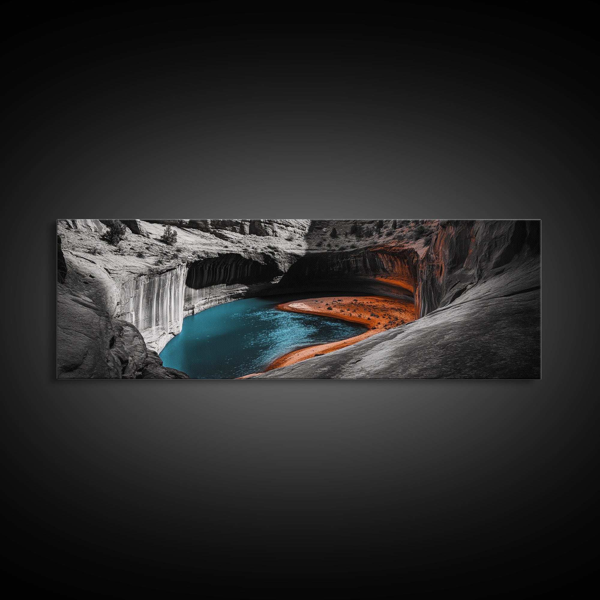 Canyon River, Turquoise Water, Dramatic Landscape, Desert Colors, Canvas Print, Adventure Wall Art, Southwest Style, Boho Living Room