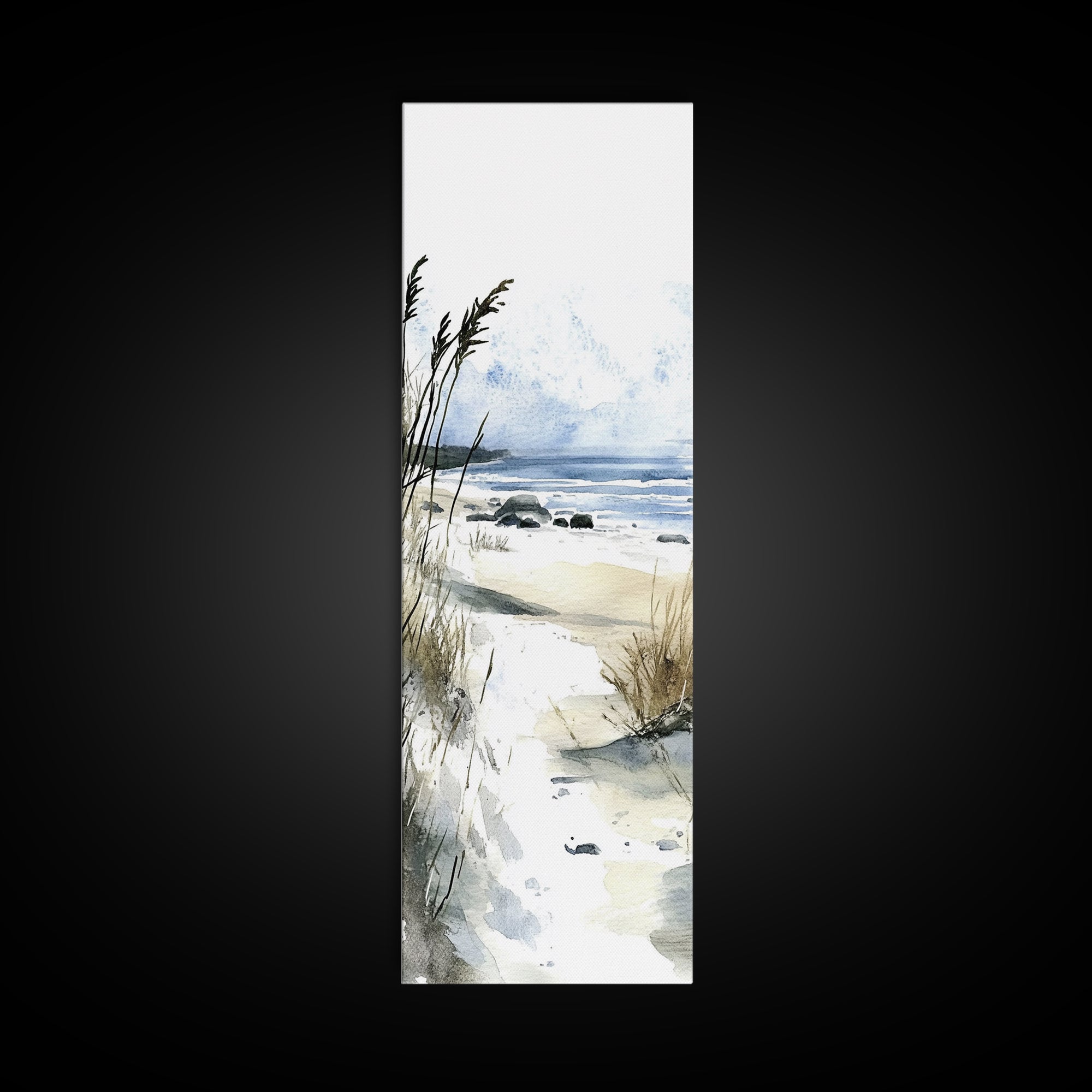 Soft Dune Beach Path Canvas Print, Coastal Wall Art, Watercolor Ocean Decor, Beach House Gift, Neutral Seaside Landscape