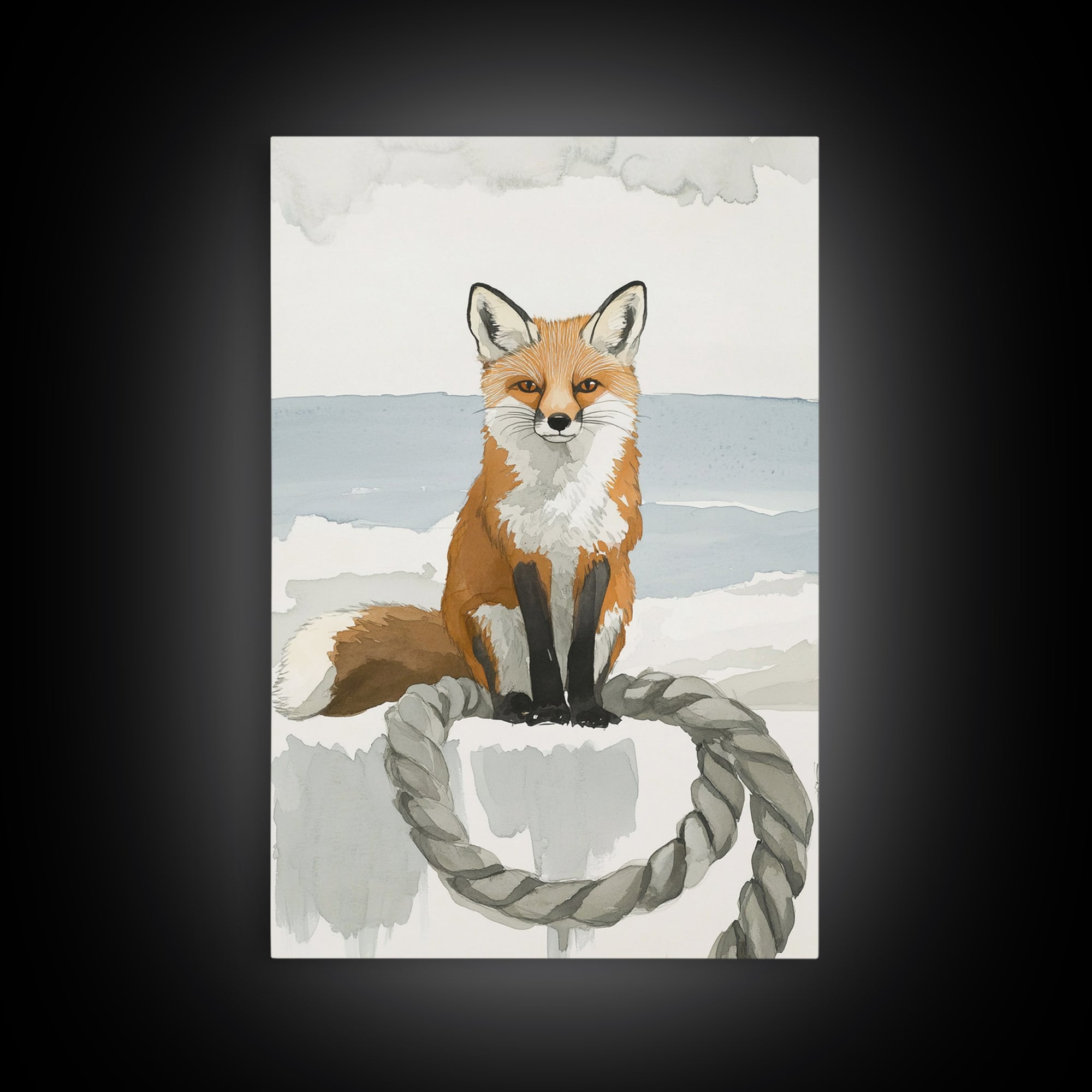 Red Fox By The Sea Wall Art, Coastal Animal Print, Woodland Nursery Decor, Beach House Gift And Nature Wall Decor For Kids