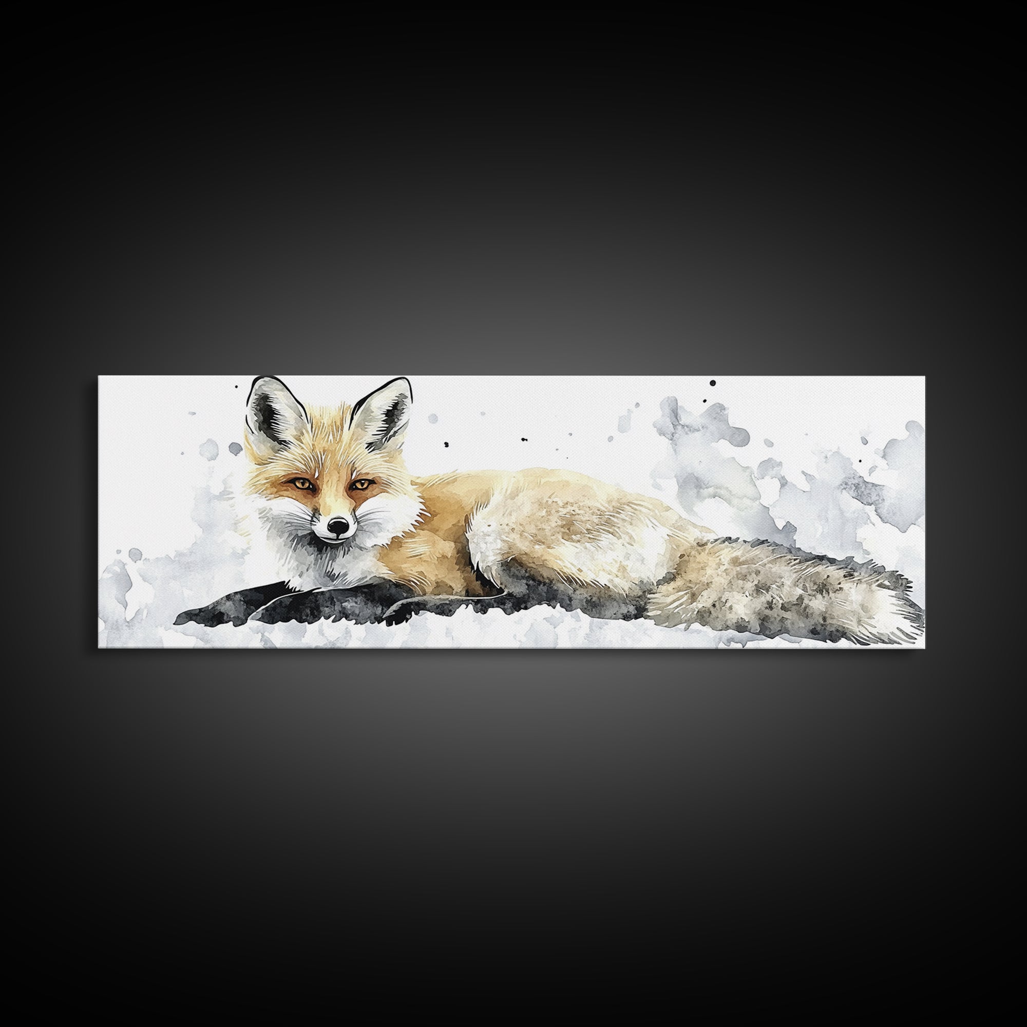 Realistic Fox Resting In Snow Canvas Print, Woodland Wildlife Wall Art, Winter Animal Print, Rustic Nursery Decor Gift For Her