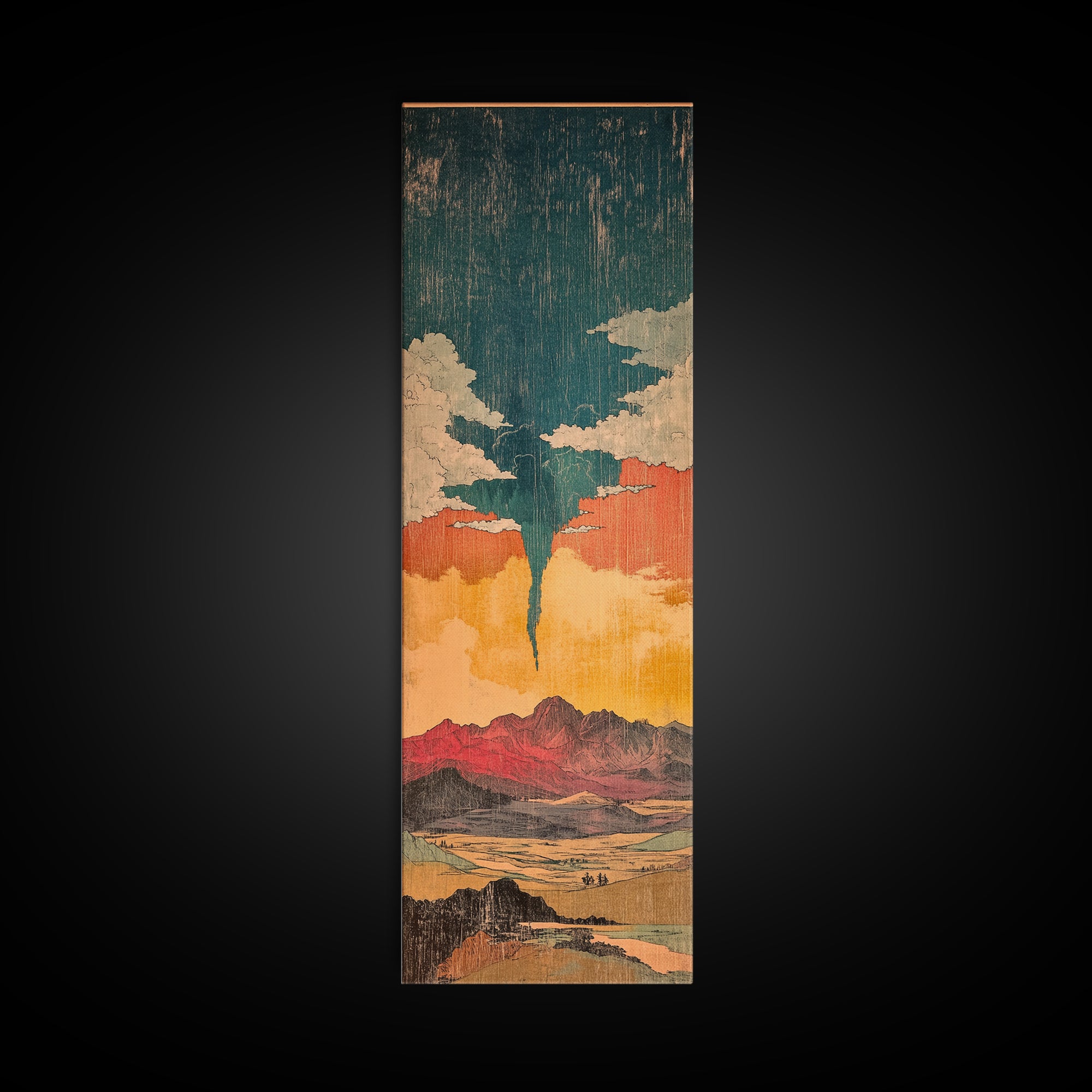 Surreal Desert Tornado Wall Art, Southwestern Landscape Canvas, Stormy Sky Print, Modern Rustic Decor For Living Room Home Decor