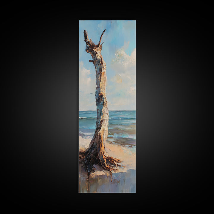 Weathered Driftwood By Ocean Wall Art, Beach House Decor, Coastal Landscape Print, Seascape Art, Nautical Ocean Gift For Her