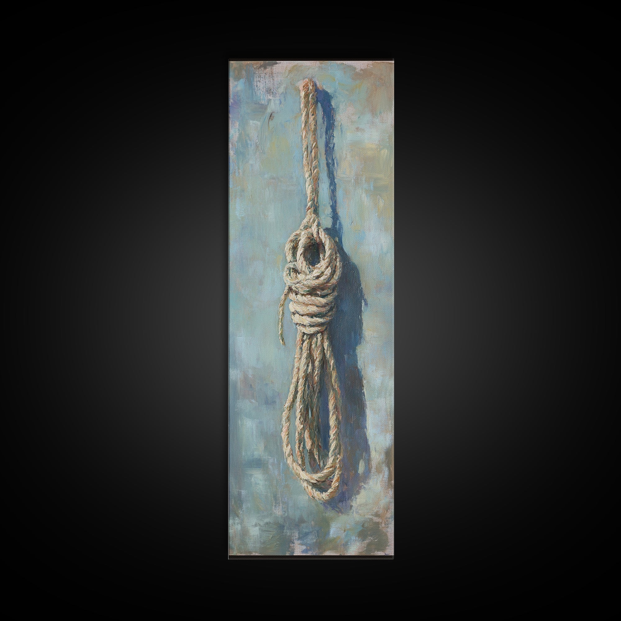 Coiled Nautical Rope Knot Wall Art, Coastal Canvas Print, Rustic Beach House Decor, Lake House Gift, Textured Wall Decor