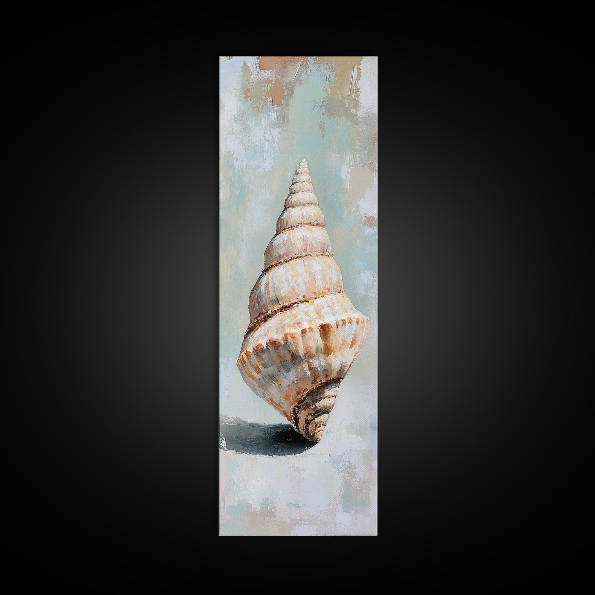 Large Spiral Seashell Canvas Print, Coastal Wall Decor, Beach House Decor, Nautical Ocean Art, Neutral Bathroom Decor, Seaside Art