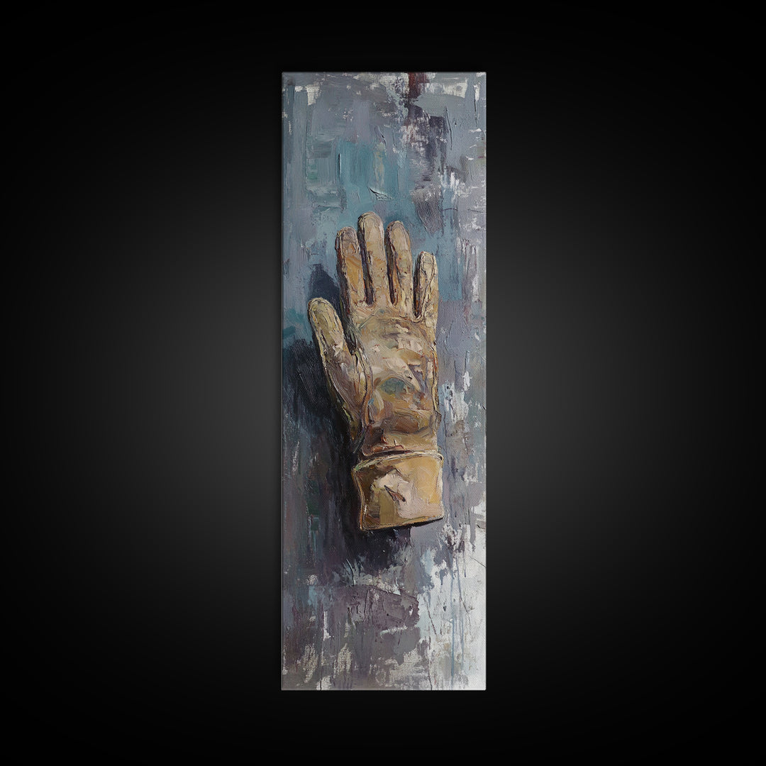 Weathered Work Glove Still Life Canvas Print, Industrial Wall Art, Rustic Garage Decor, Masculine Office Decor, Gift For Him