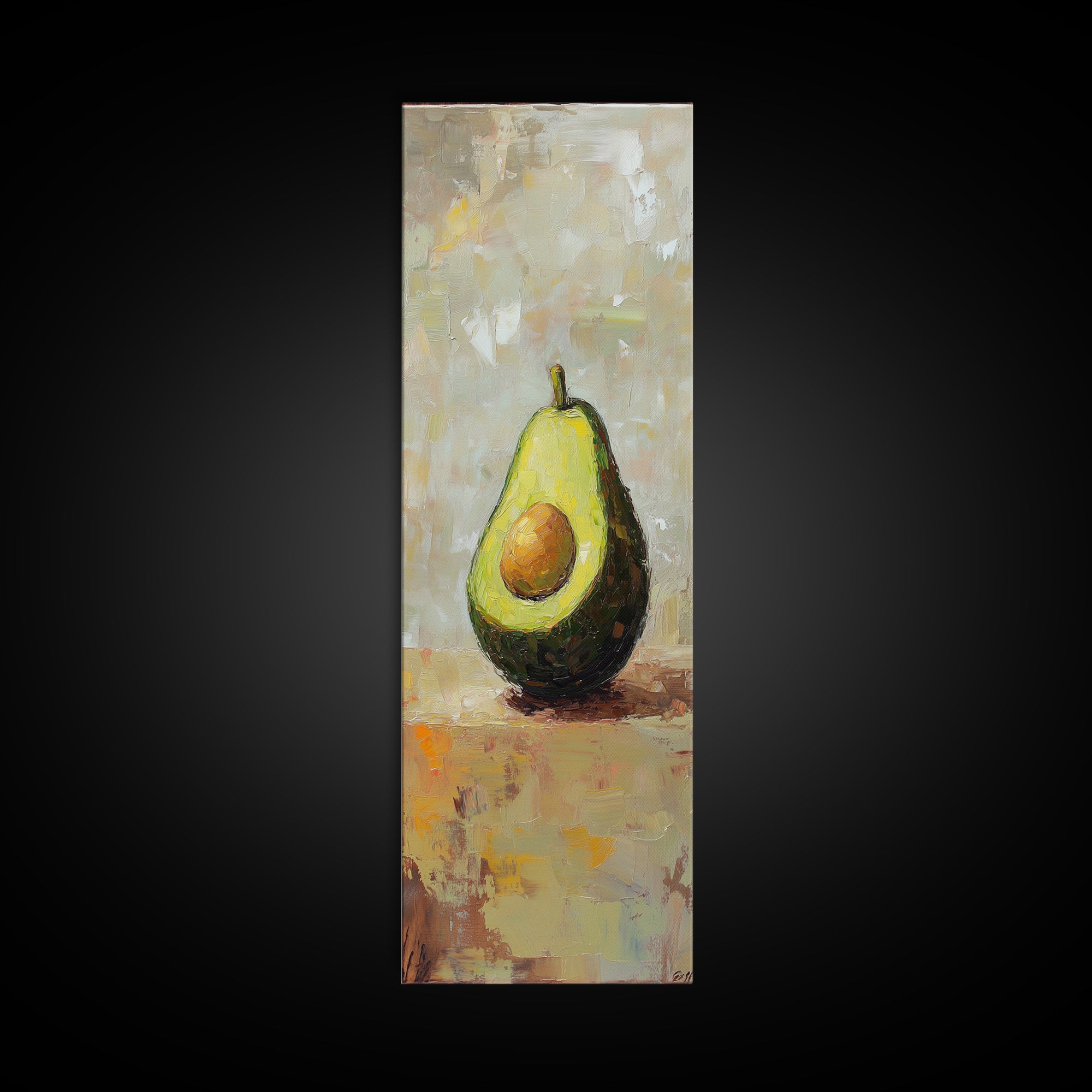 Avocado Half Still Life Canvas Print, Kitchen Wall Art, Foodie Home Decor, Rustic Kitchen Decor, Gift For Food Lover, Dining Room Decor