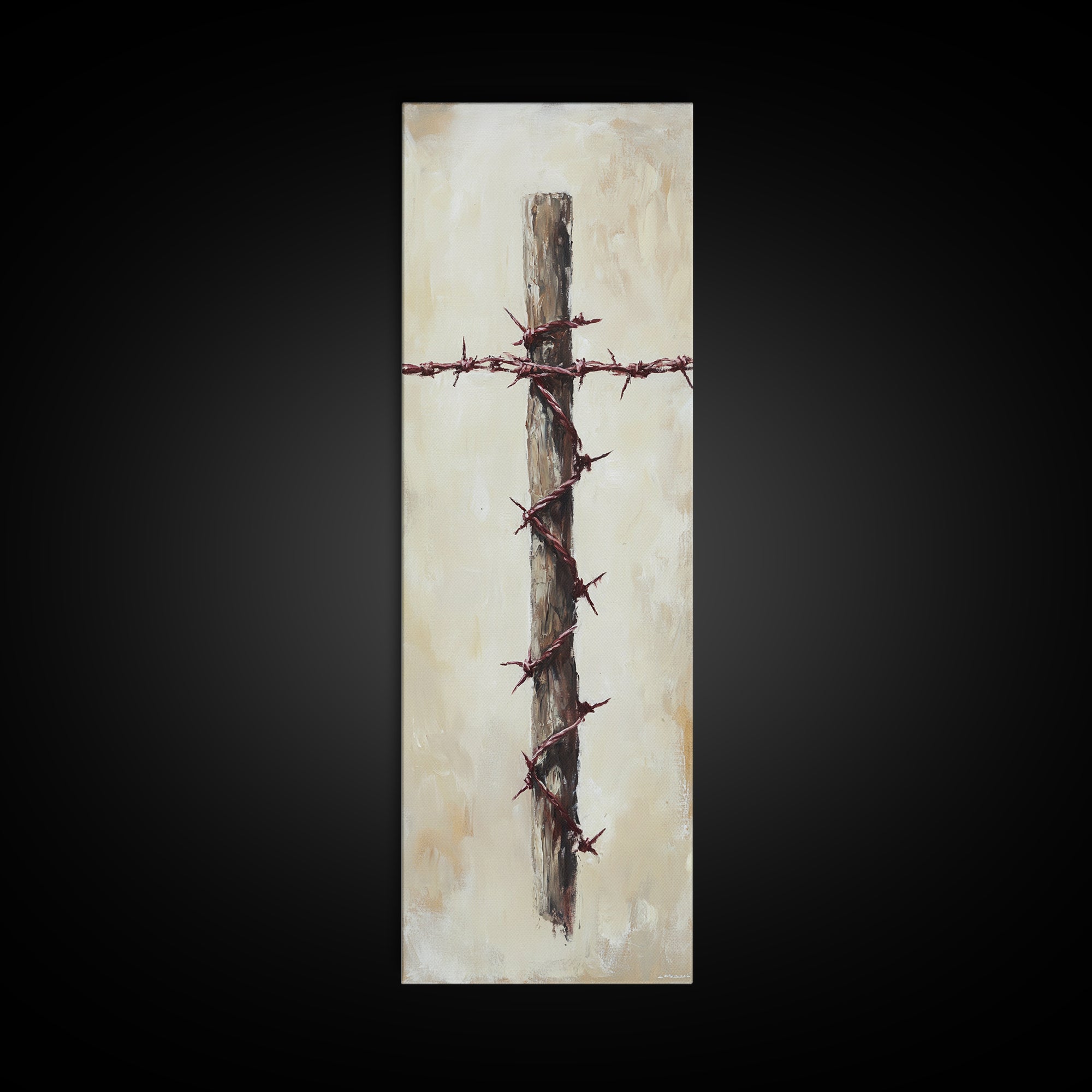 Rustic Barbed Wire Fence Canvas Print, Farmhouse Wall Art, Western Decor, Ranch Home Decor, Spiritual Wall Decor, Country Wall Decor