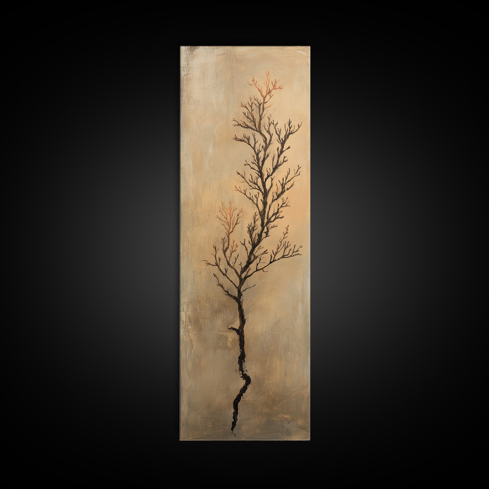 Minimal Bare Tree Branch Wall Art, Wabi Sabi Neutral Decor, Botanical Line Art Print, Japandi Canvas Print, Organic Modern Art