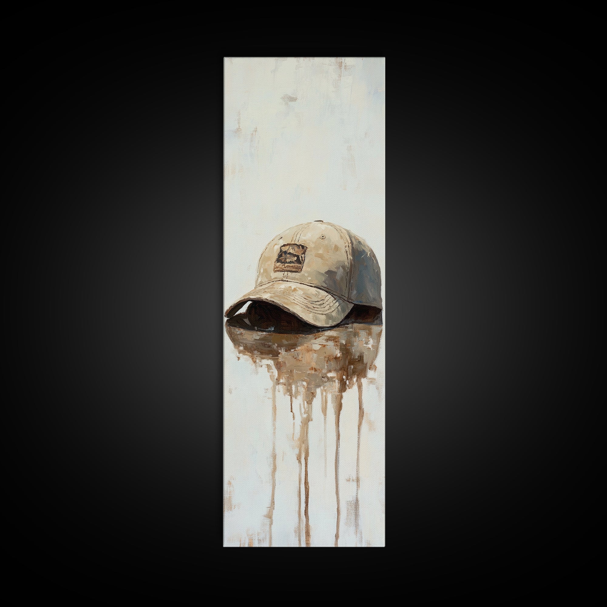 Weathered Baseball Cap Still Life Wall Art, Rustic Americana Decor, Sports Room Canvas Print, Man Cave Art Print, Gift For Him