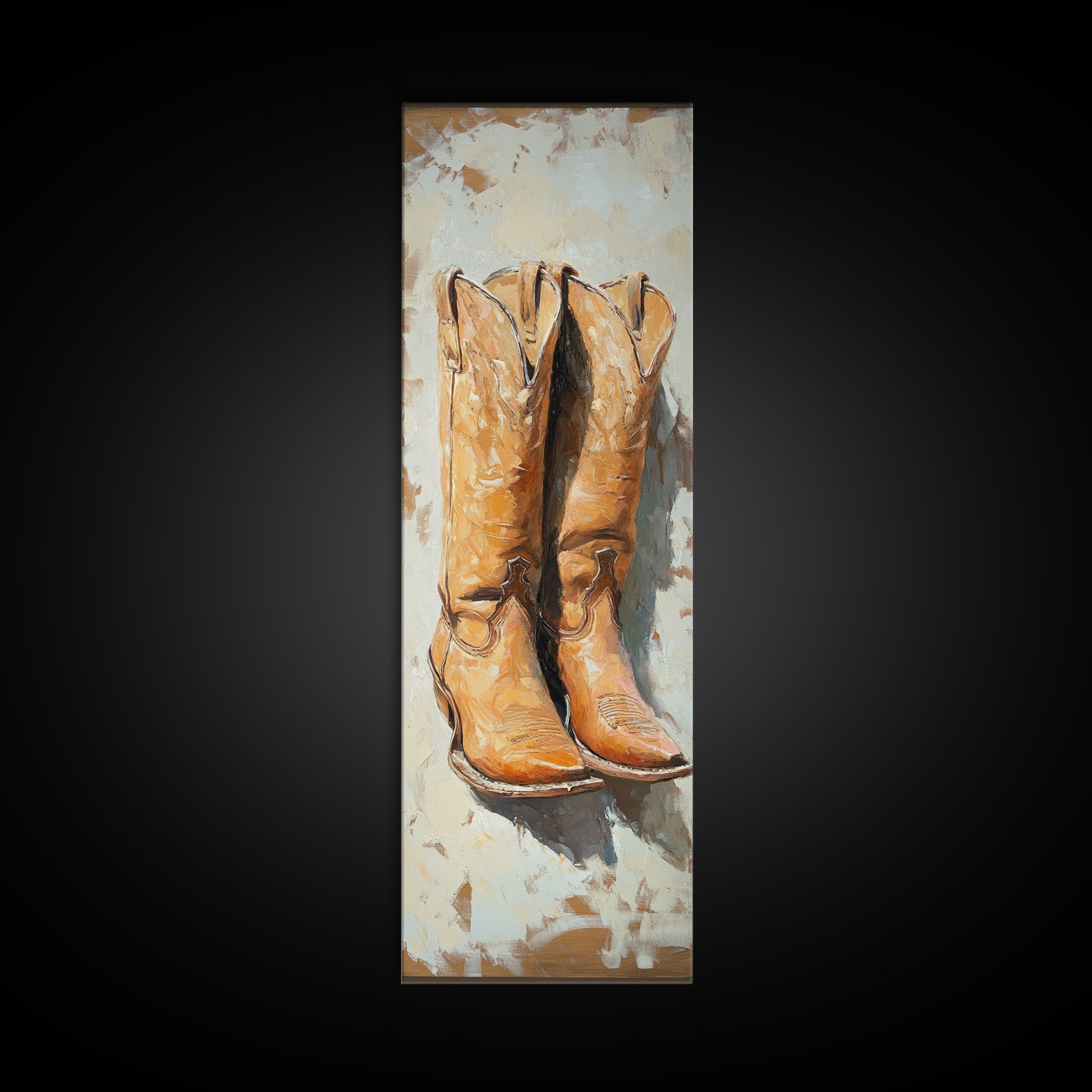 Weathered Cowboy Boots Canvas Print, Western Wall Art, Rustic Ranch Decor, Country Home Decor, Cowgirl Farmhouse Artwork, Gift For Him