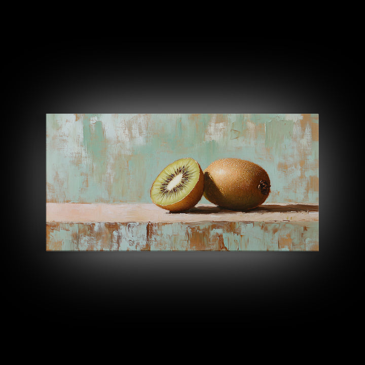 Fresh Kiwi Fruit Still Life Wall Art, Modern Kitchen Decor Canvas, Foodie Gift, Fruit Art Print, Dining Room Decor, Wall Decor