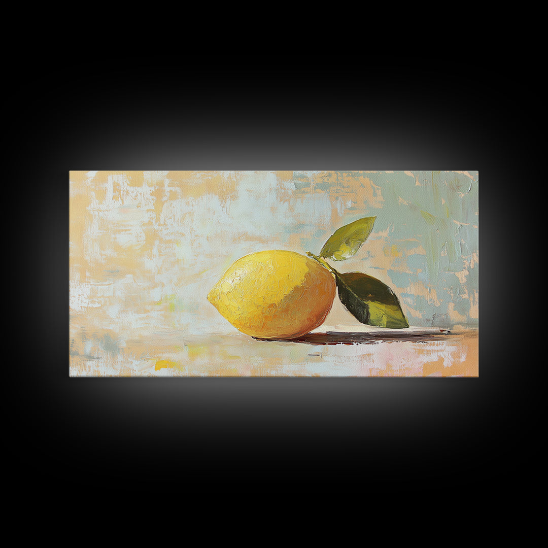 Bright Lemon Still Life Canvas Print, Kitchen Wall Art, Mediterranean Decor, Fruit Art Print, Summer Home Decor, Housewarming Gift