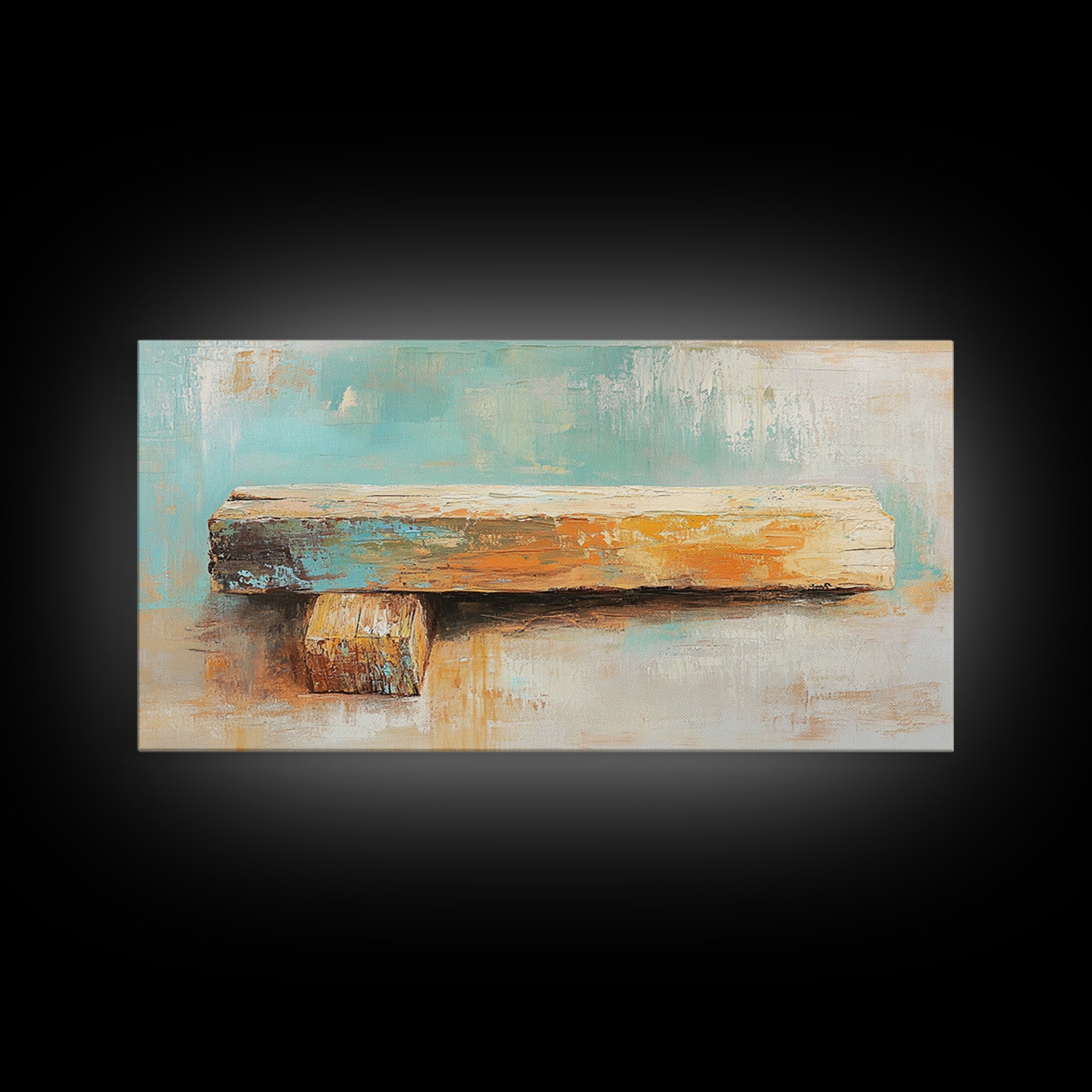 Weathered Wood Plank Abstract Wall Art, Rustic Textured Minimalist Canvas Print, Wabi Sabi Decor, Neutral Modern Home Decor