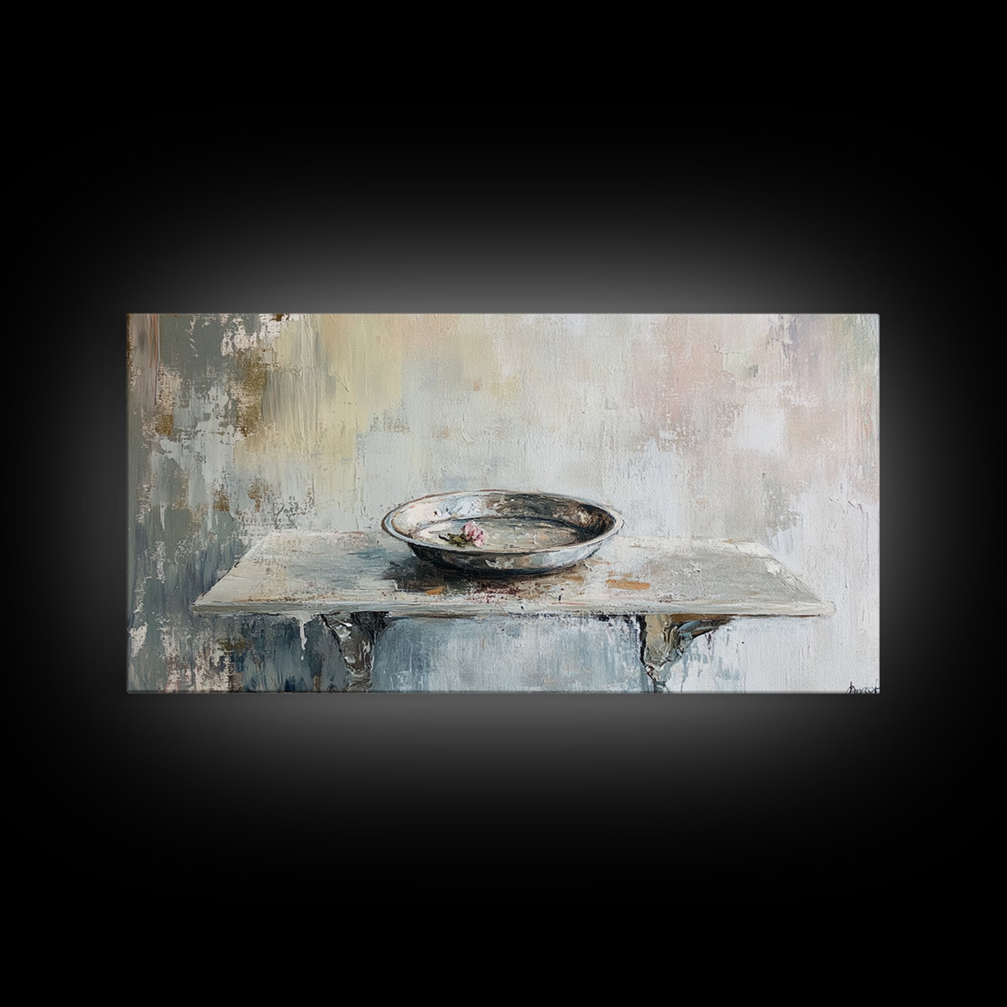 Wabi Sabi Ceramic Bowl Still Life Canvas Print, Neutral Wall Art, Minimalist Decor, Japandi Kitchen Wall Decor Gift Idea