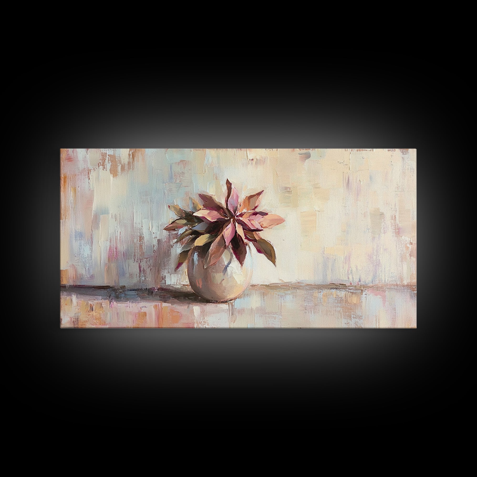 Succulent Plant In Ceramic Pot Wall Art, Botanical Canvas Print, Modern Home Decor, Neutral Bedroom Art Gift For Her, Housewarming Gift