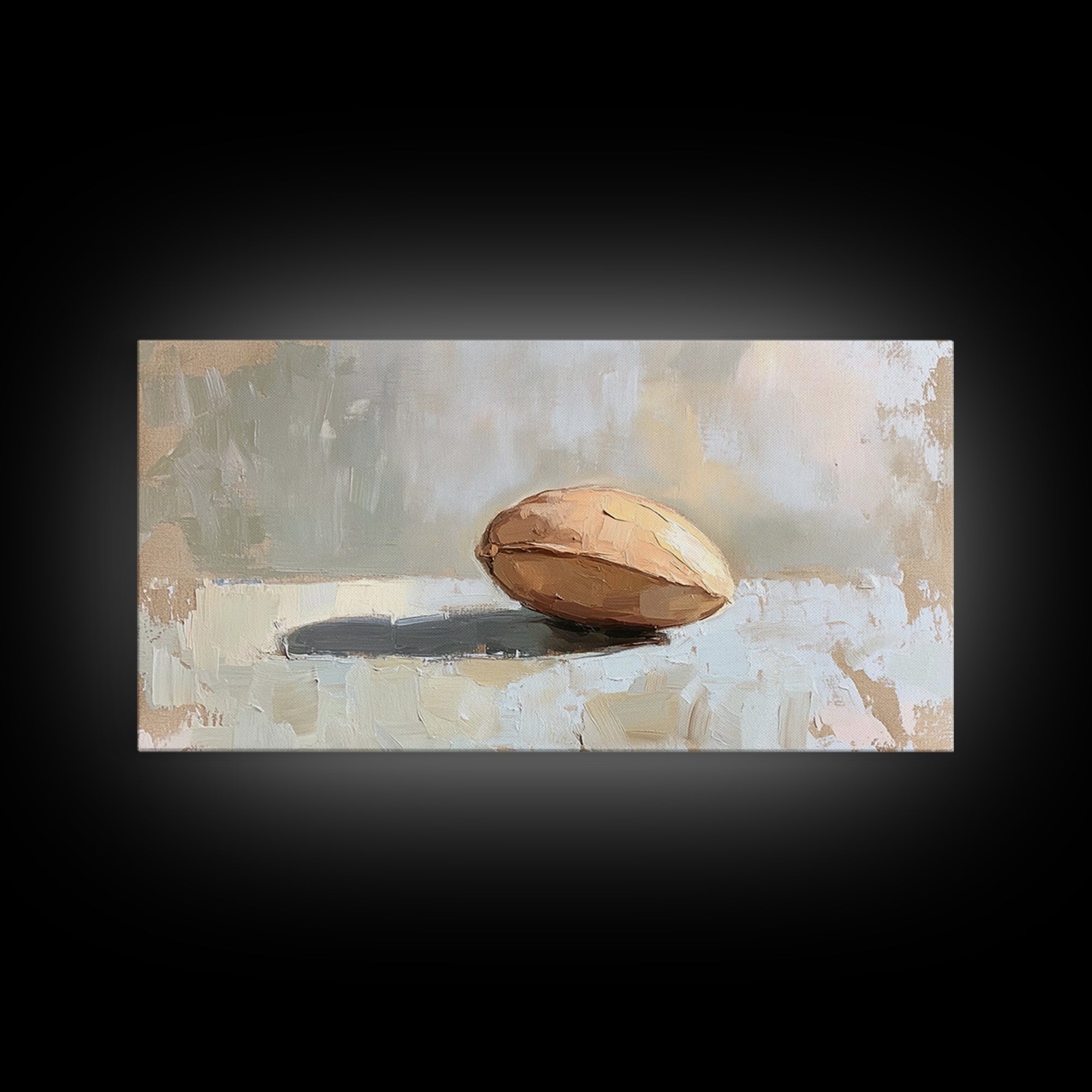 Minimal Walnut Still Life Wall Art, Neutral Kitchen Decor, Rustic Canvas Print, Modern Farmhouse Living Room Art Gift Idea