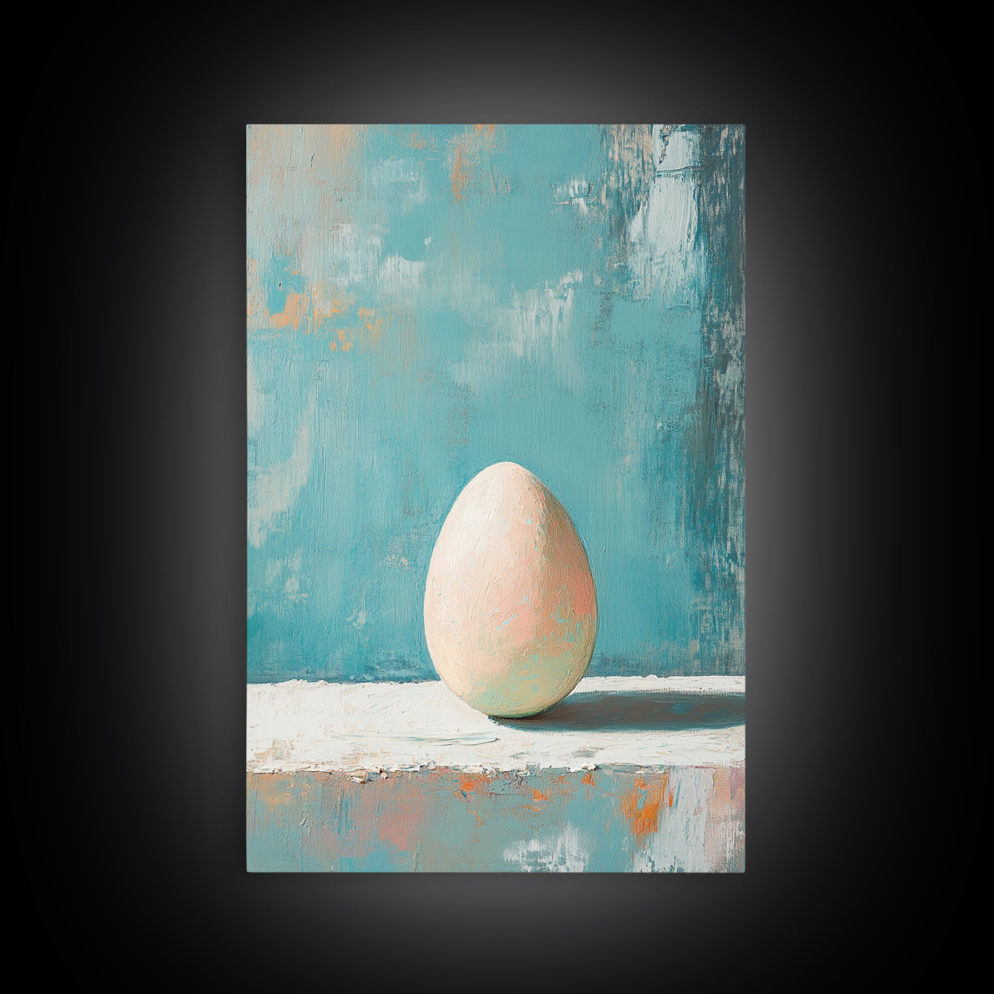 Minimal Egg Still Life Canvas Print, Neutral Kitchen Wall Art, Minimalist Wall Art For Modern Home Decor And Housewarming Gift