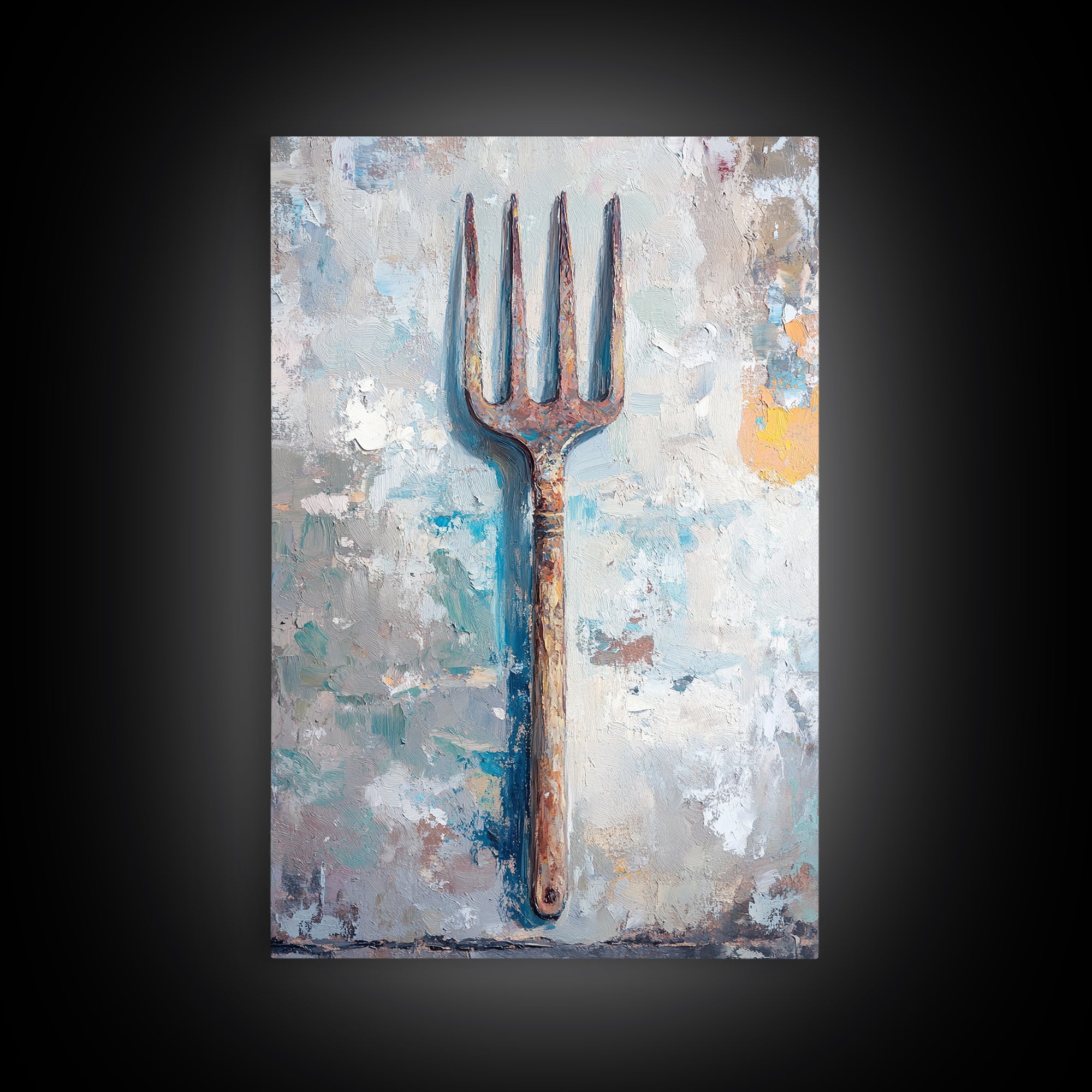 Rusty Garden Fork Still Life Wall Art, Farmhouse Kitchen Decor, Rustic Wall Decor, Industrial Art Print, Unique Housewarming Gift