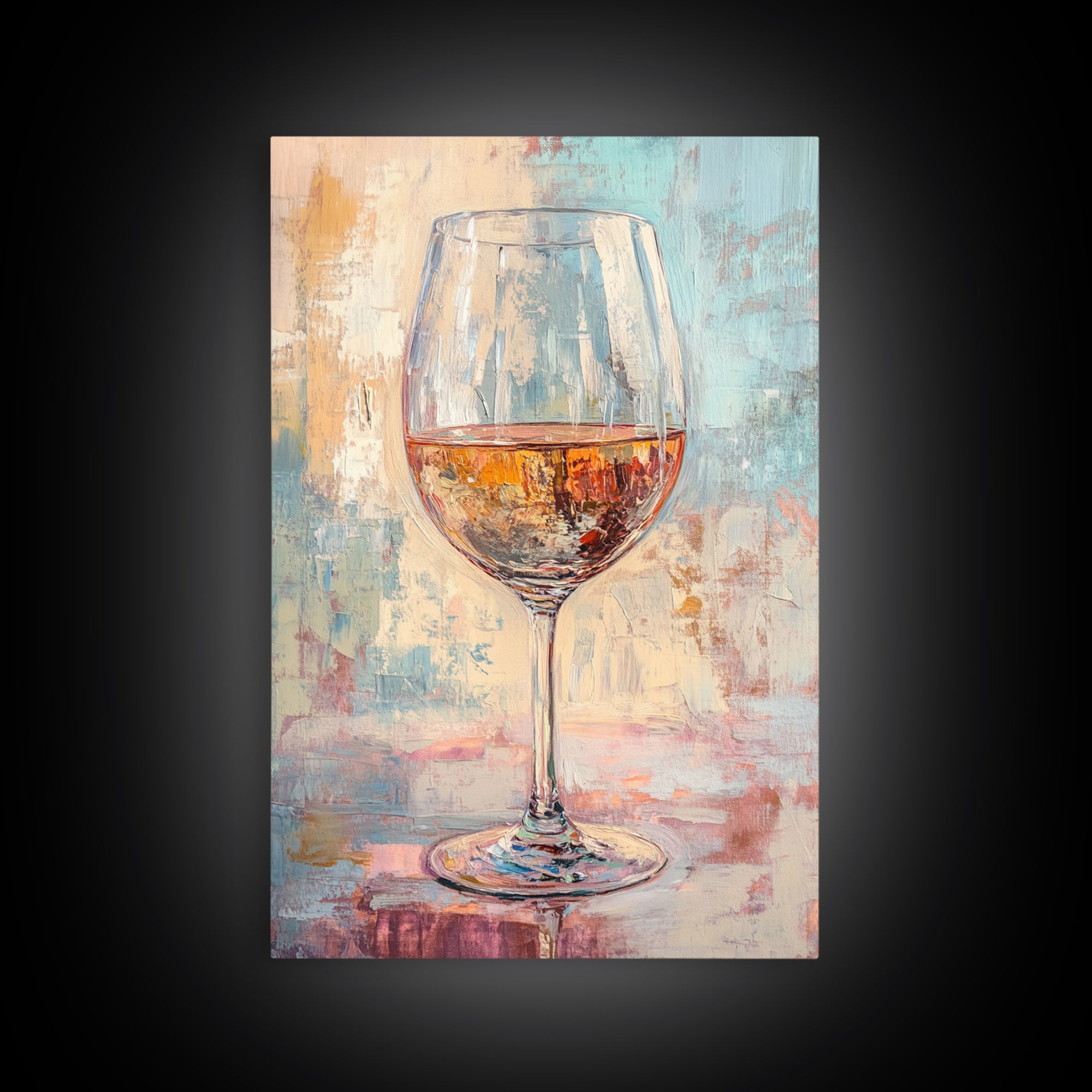 Sparkling Rosé Wine Glass Wall Art, Modern Kitchen Decor, Bar Cart Print, Dining Room Poster, Gift For Wine Lover, Home Decor