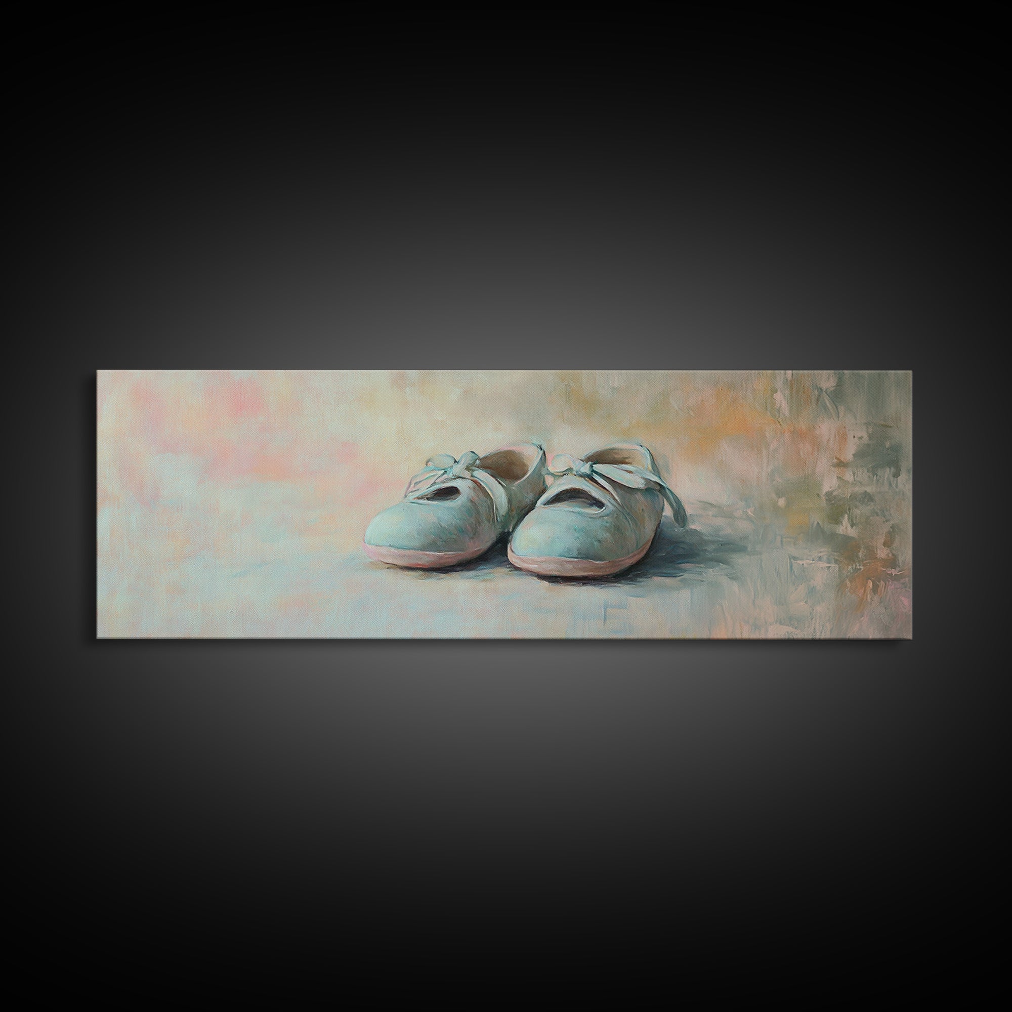Soft Blue Baby Shoes Wall Art, Pastel Nursery Decor, Baby Room Wall Decor, New Mom Gift, Dreamy Neutral Bedroom Art Print