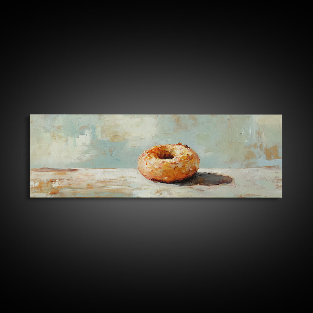 Toasted Bagel Still Life Wall Art, Modern Kitchen Decor, Foodie Gift, Neutral Dining Room Print, Rustic Cafe Poster, Home Decor
