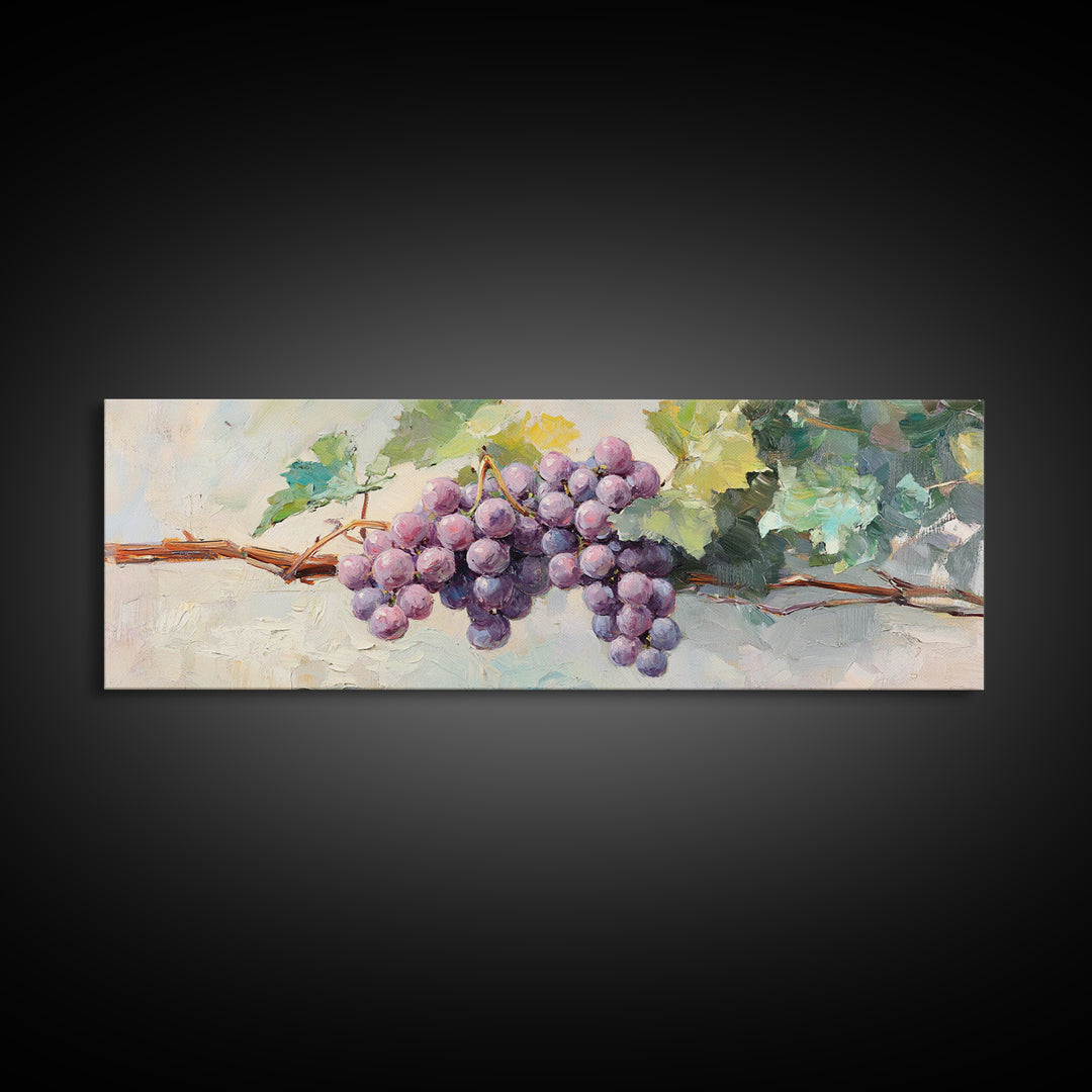 Sunlit Purple Grape Cluster Wall Art, Vineyard Art Print, Winery Decor, French Country Kitchen Decor, Gift For Wine Lover