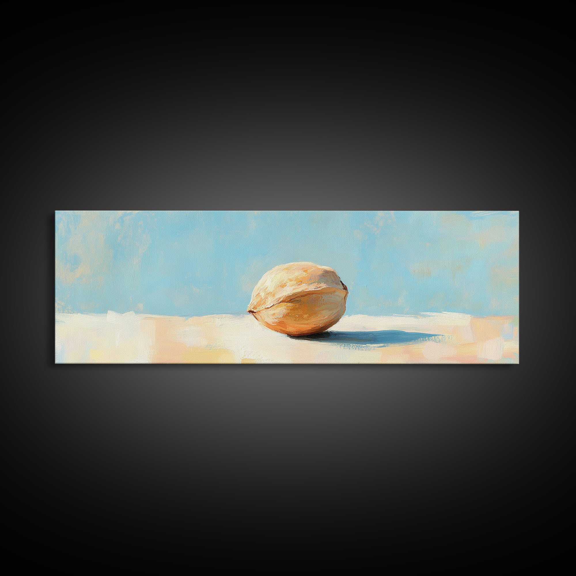 Sunlit Seashell Minimalist Wall Art, Coastal Beach House Decor, Neutral Canvas Print For Bathroom Or Bedroom Wall Decor Gift