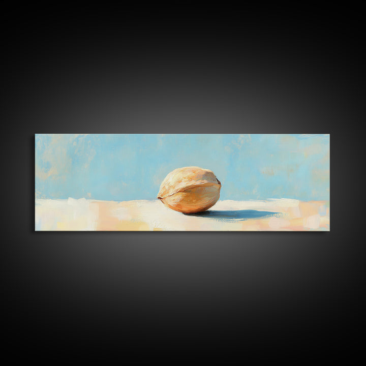 Sunlit Seashell Minimalist Wall Art, Coastal Beach House Decor, Neutral Canvas Print For Bathroom Or Bedroom Wall Decor Gift