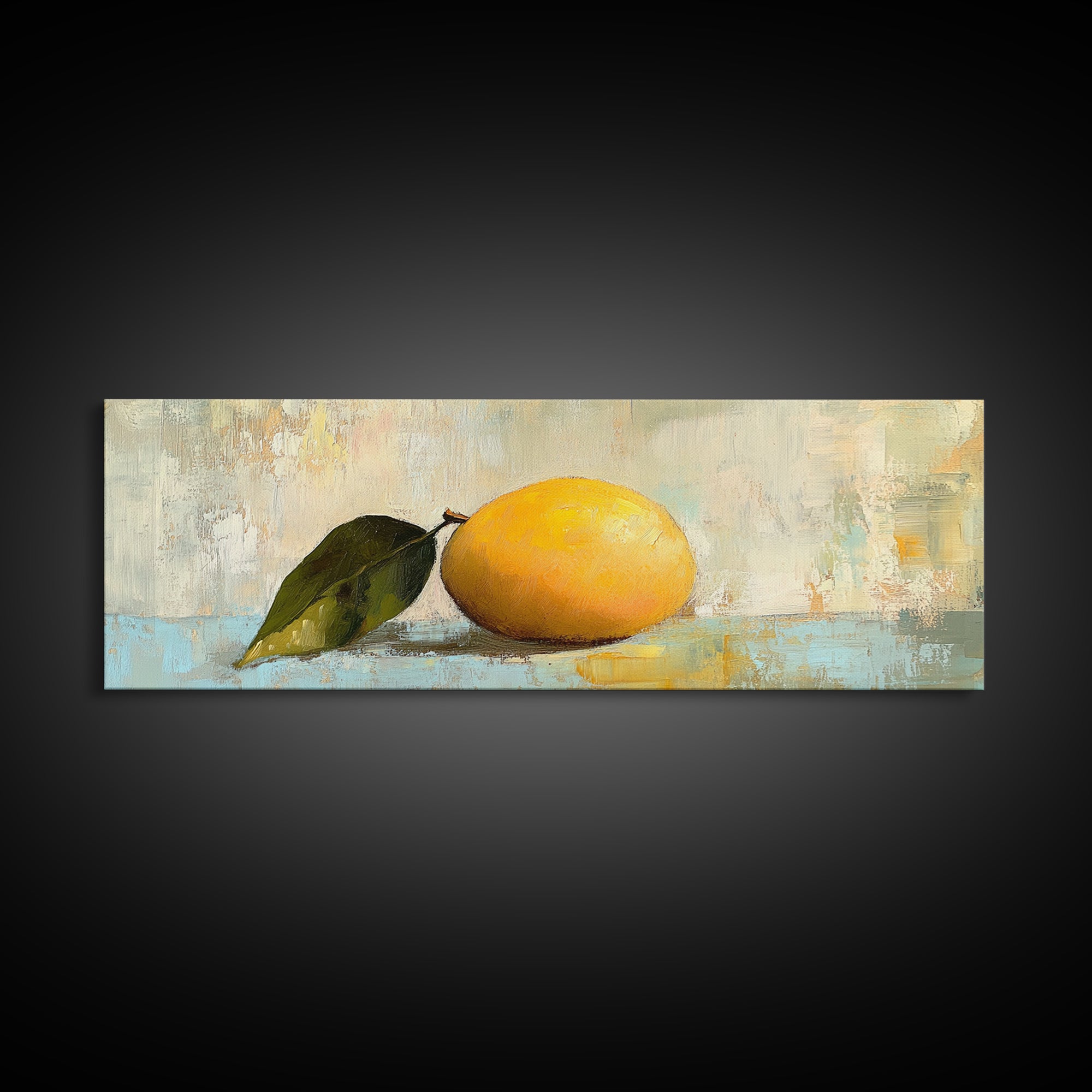 Single Yellow Lemon Still Life Canvas Print, Rustic Kitchen Wall Art, Fruit Art Print, Mediterranean Decor, Housewarming Gift