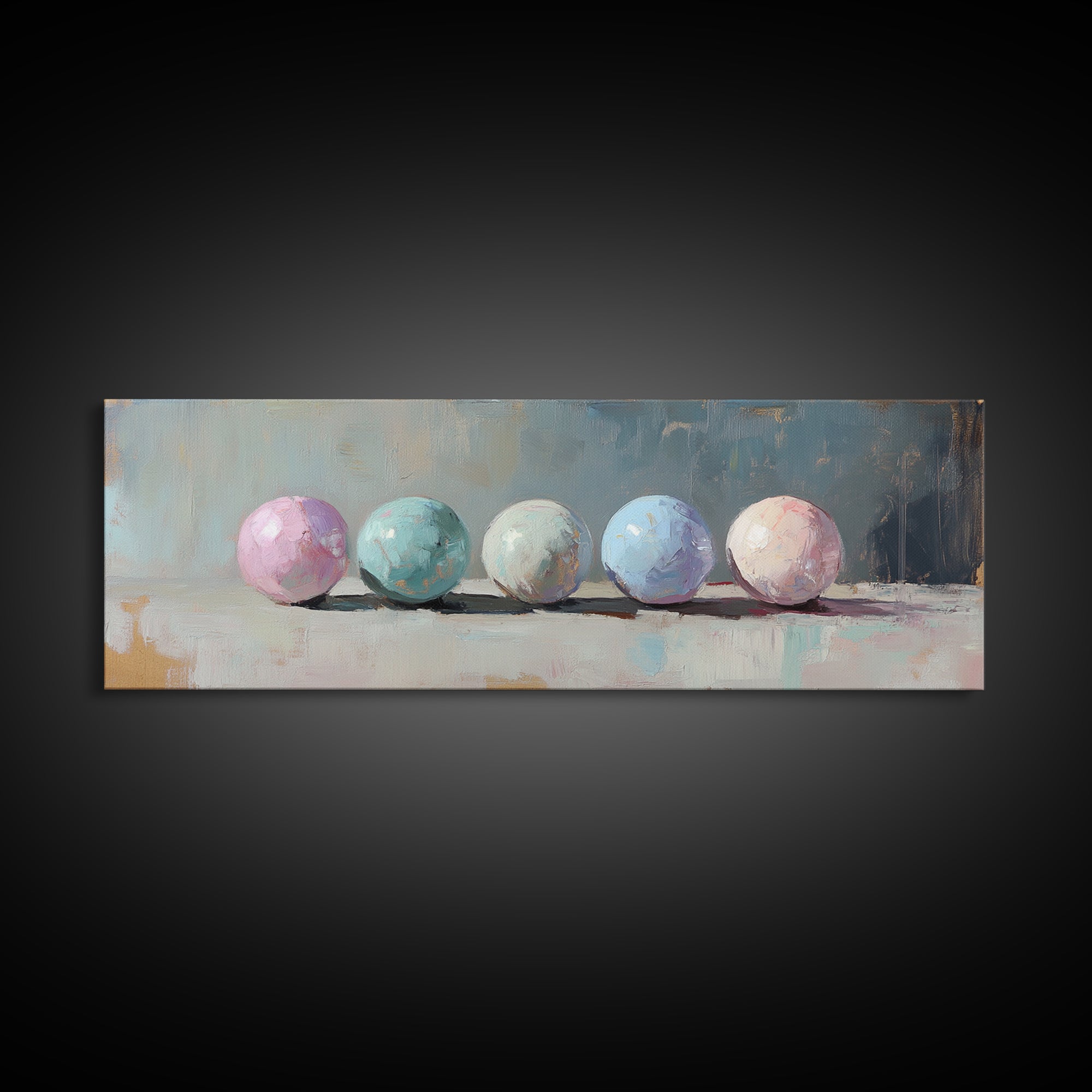 Soft Pastel Spheres Minimalist Wall Art, Abstract Canvas Print, Calming Bedroom Decor, Modern Neutral Home Decor Gift Idea