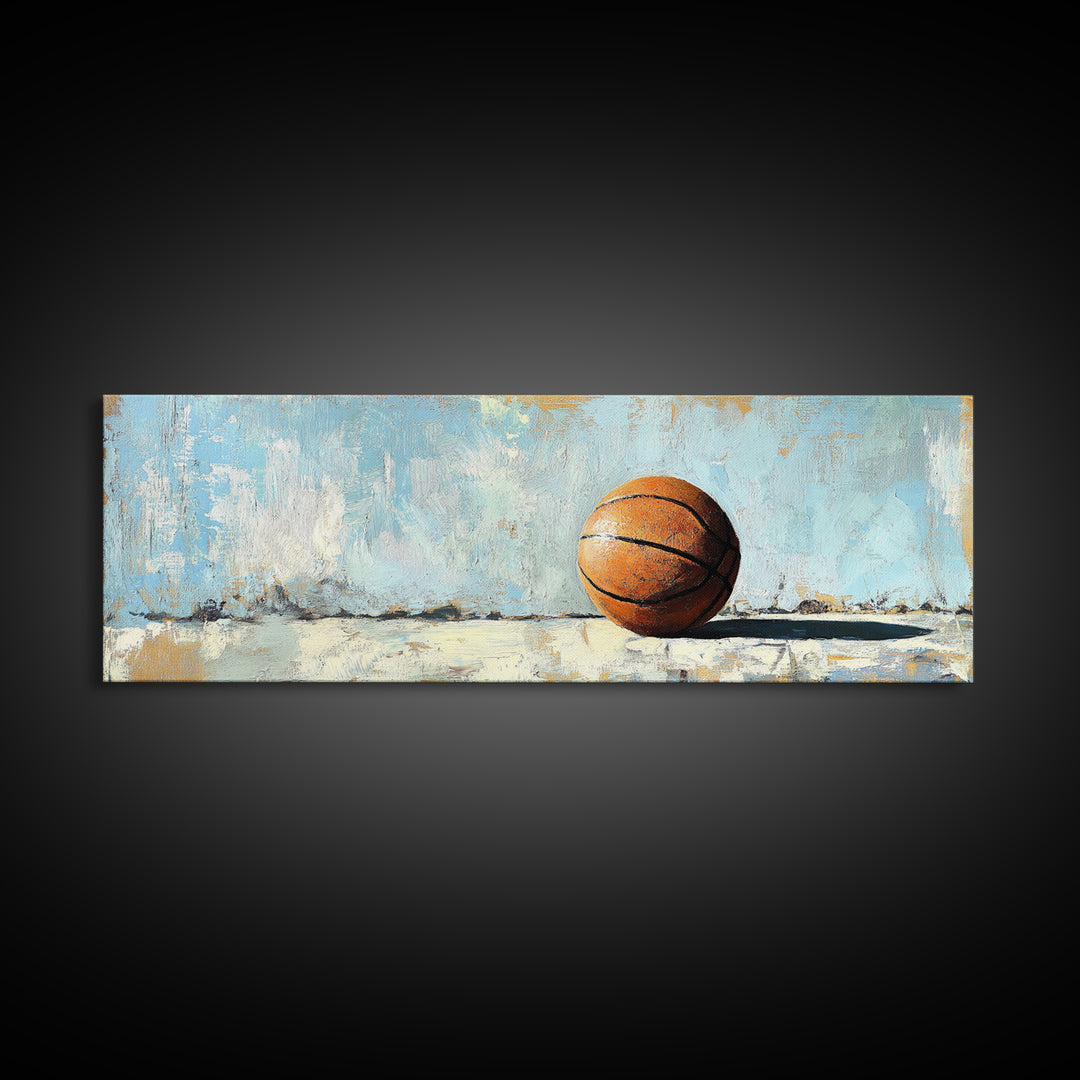Basketball Canvas Print, Minimal Sports Wall Art, Boys Room Decor, Game Room Art, Gift For Him, Modern Man Cave Decor, Office Decor