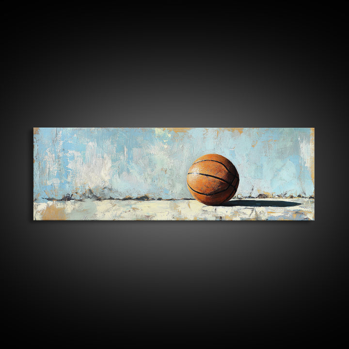 Basketball Canvas Print, Minimal Sports Wall Art, Boys Room Decor, Game Room Art, Gift For Him, Modern Man Cave Decor, Office Decor