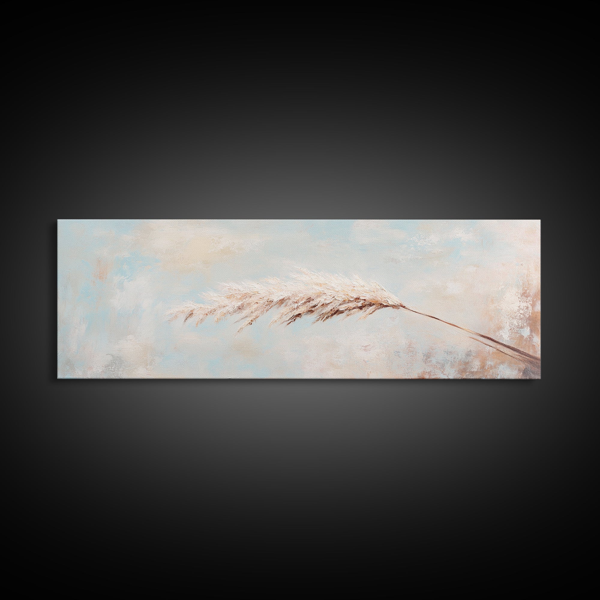 Soft Pampas Grass Feather Canvas Print, Neutral Wall Art, Minimalist Boho Decor, Calming Bedroom Above Bed Wall Home Decor