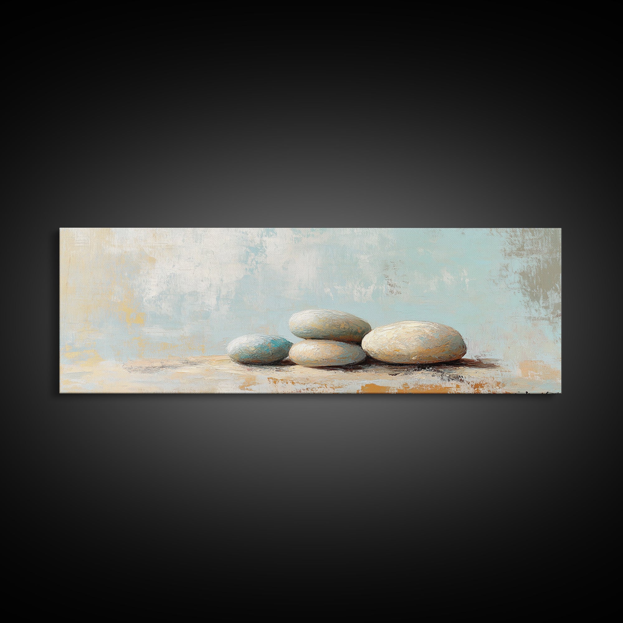 Stacked Smooth Stones Wall Art, Zen Spa Decor Print, Minimalist Bathroom Wall Decor, Calming Neutral Art, Meditation Room Decor