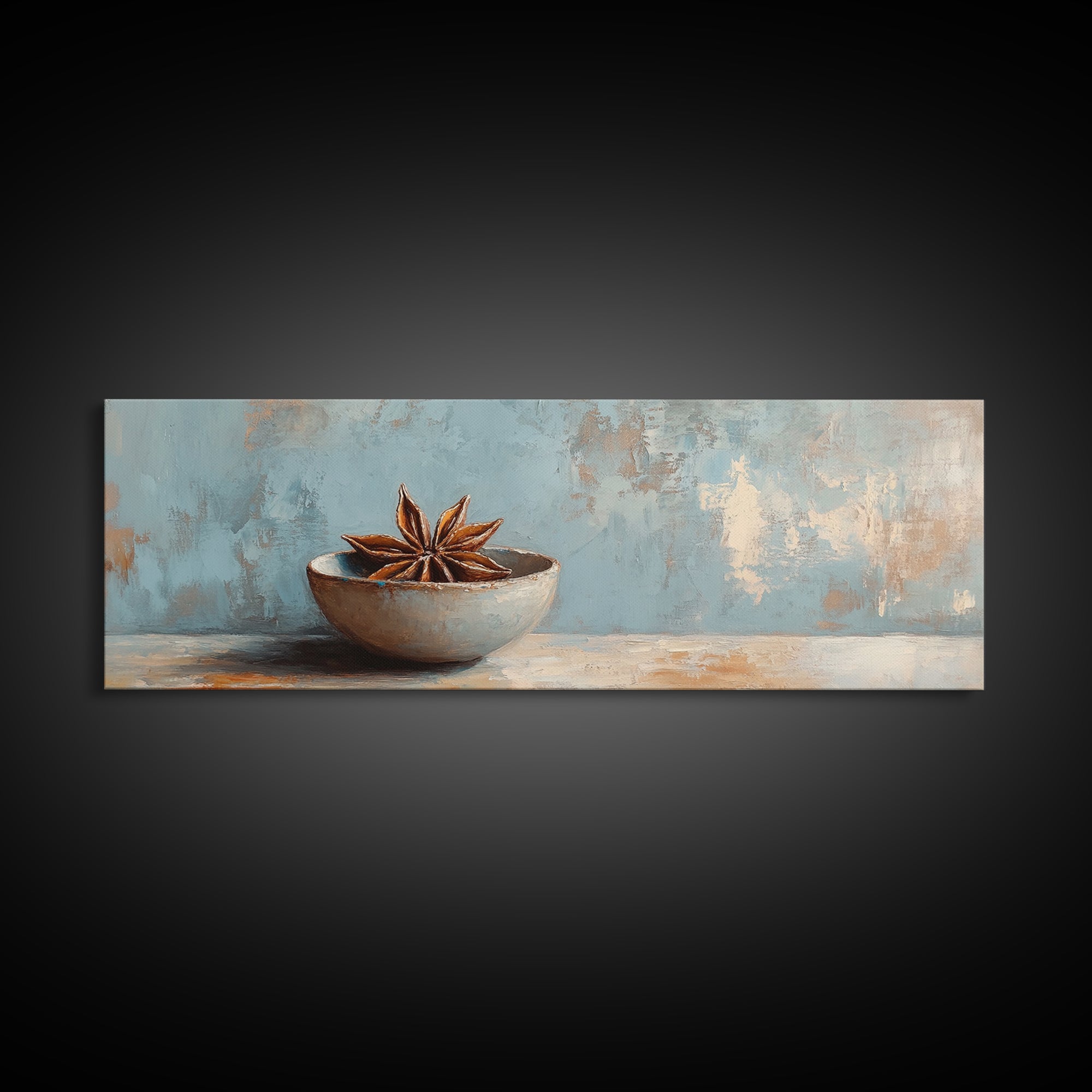 Star Anise Bowl Still Life Wall Art, Rustic Kitchen Decor, Neutral Canvas Print, Farmhouse Dining Room Artwork Home Decor Gift