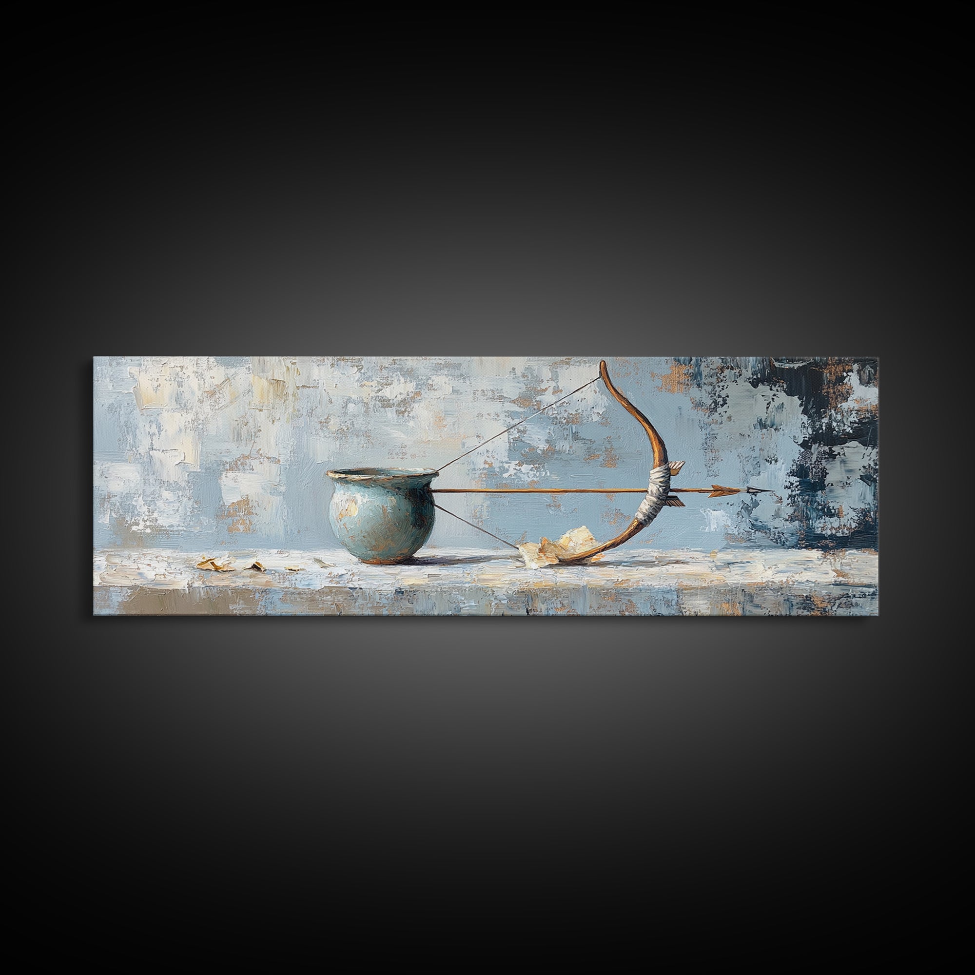Rustic Bow And Arrow Still Life Wall Art, Archery Decor, Southwestern Wall Decor, Hunting Gift For Him, Masculine Office Decor
